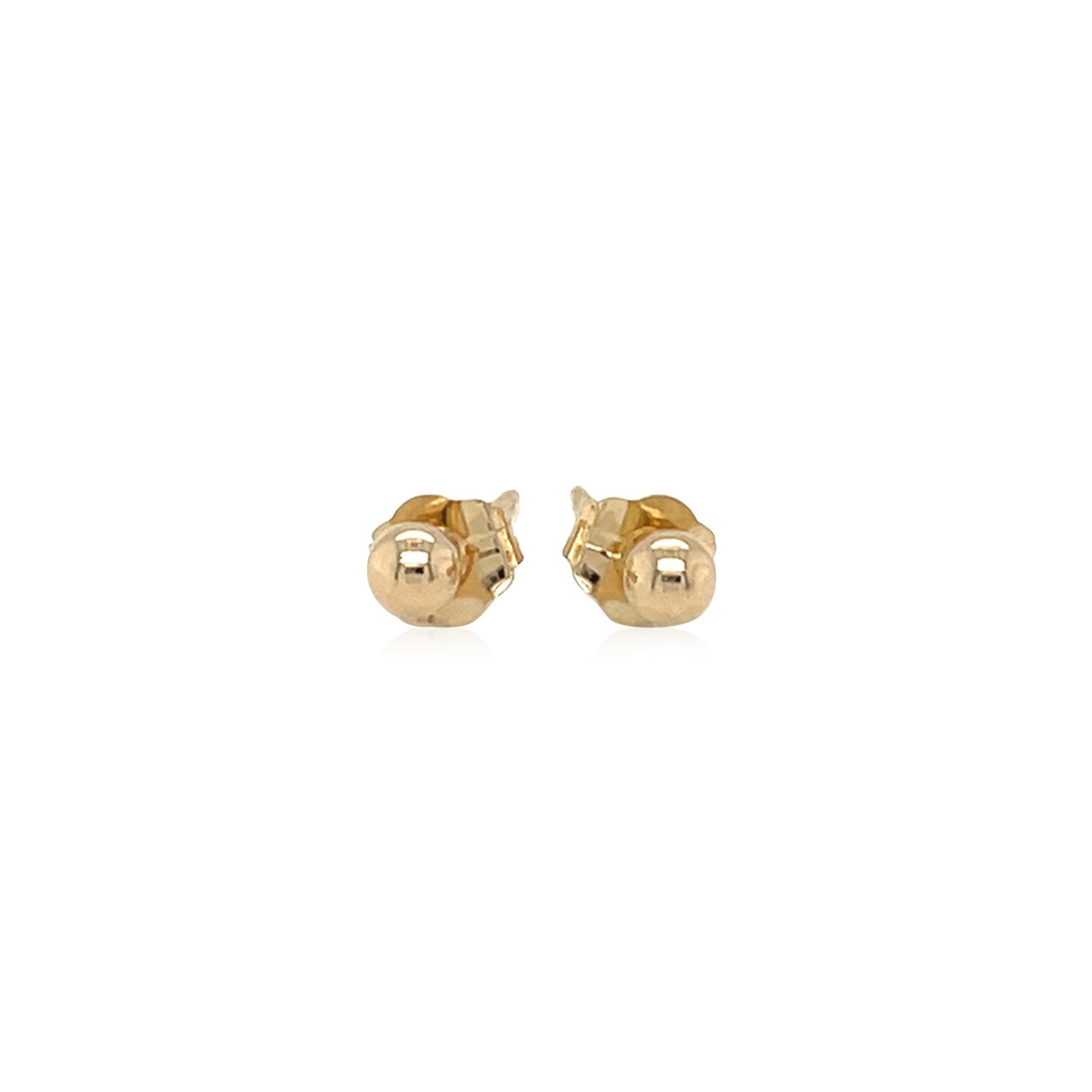14k Yellow Gold Polished Round Stud Earrings on sale at MyriadMart