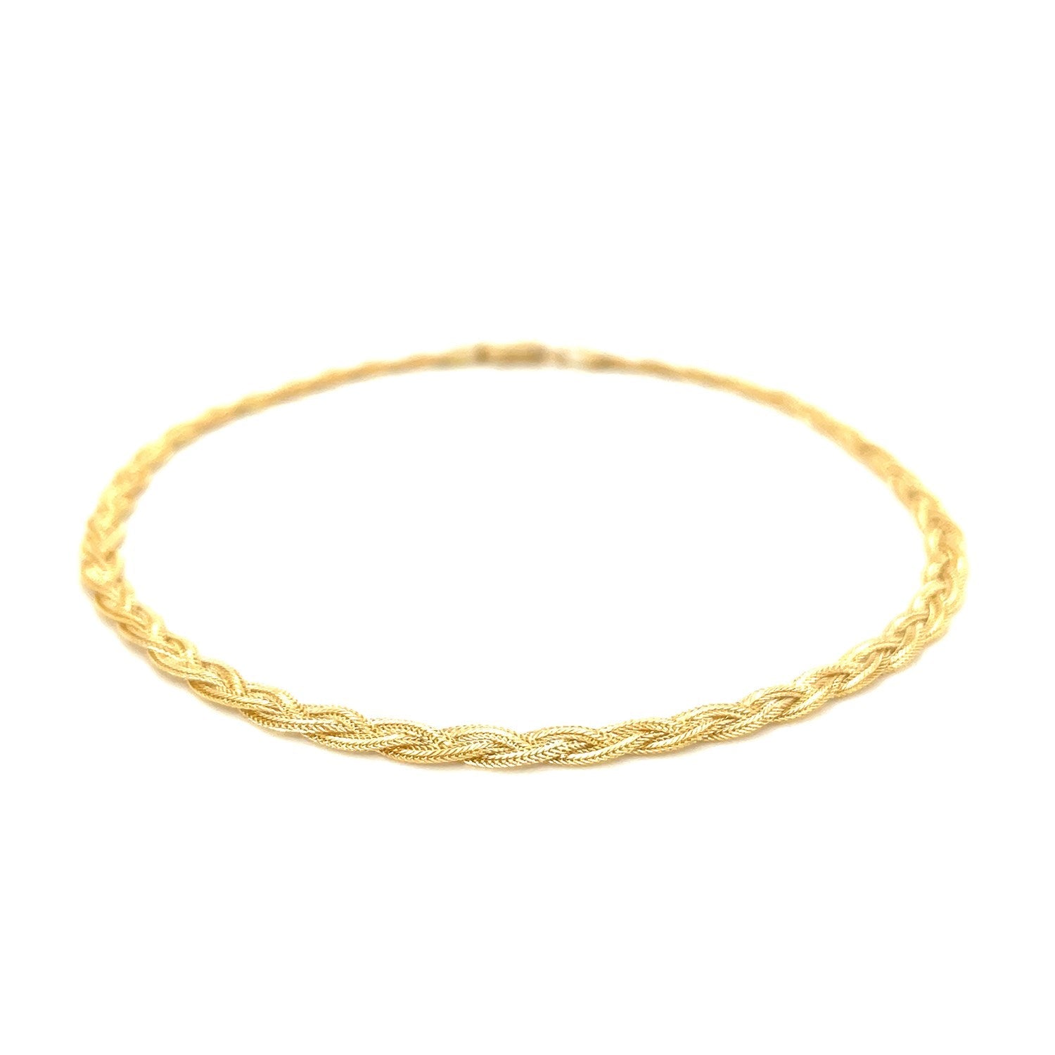 3.5mm 14k Yellow Gold Braided Bracelet on sale at MyriadMart