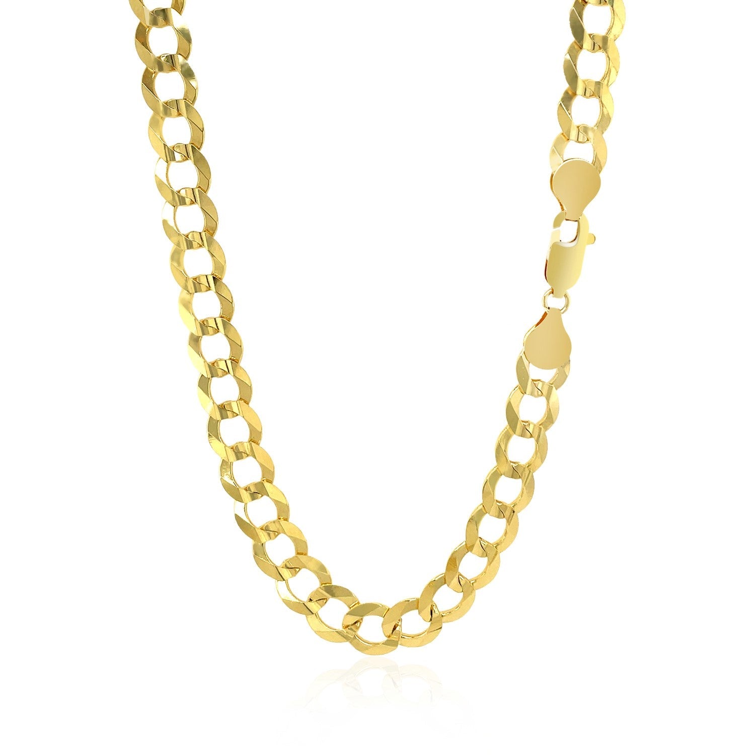 7.0mm 10k Yellow Gold Curb Chain on sale at MyriadMart