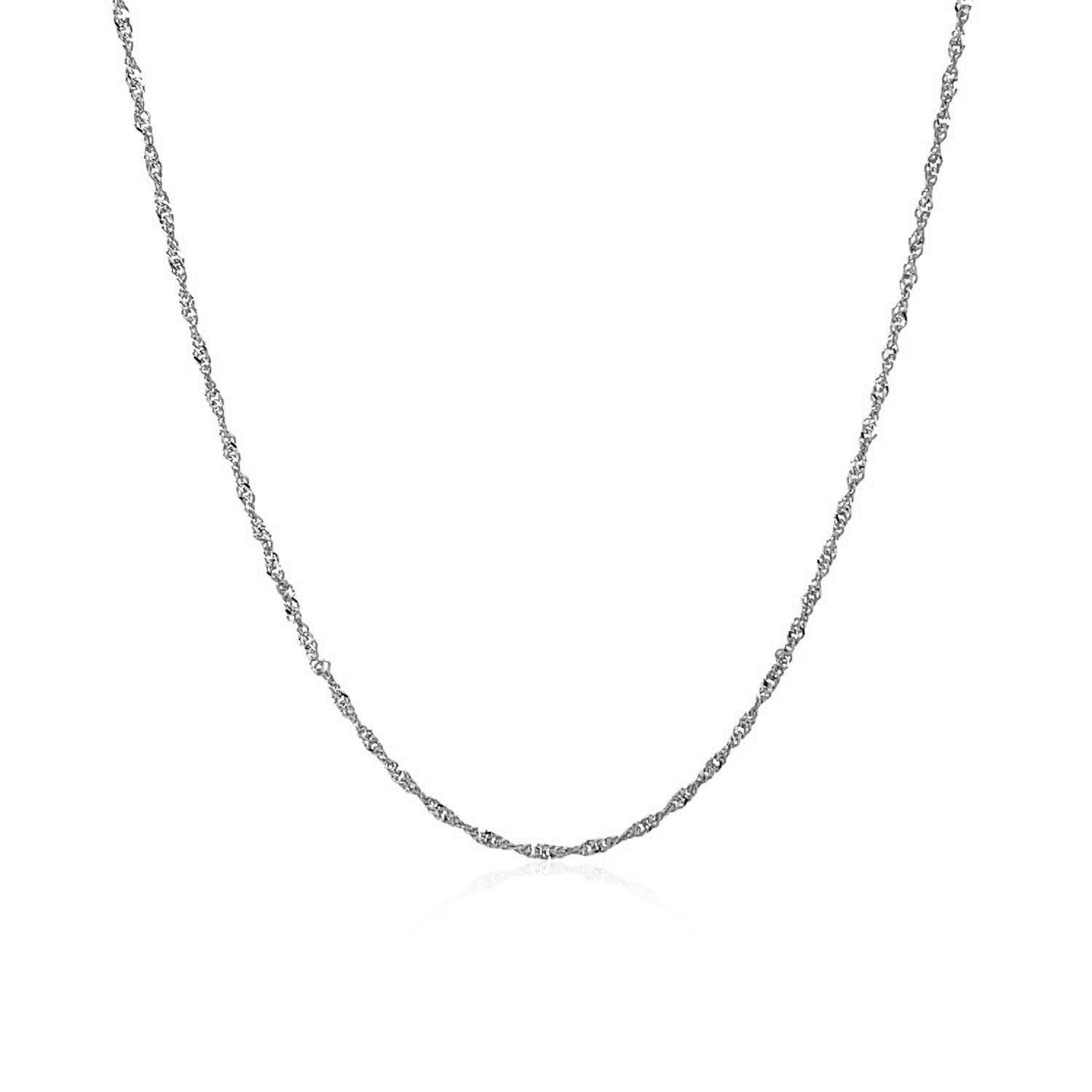 14k White Gold Singapore Chain 1.0mm on sale at MyriadMart