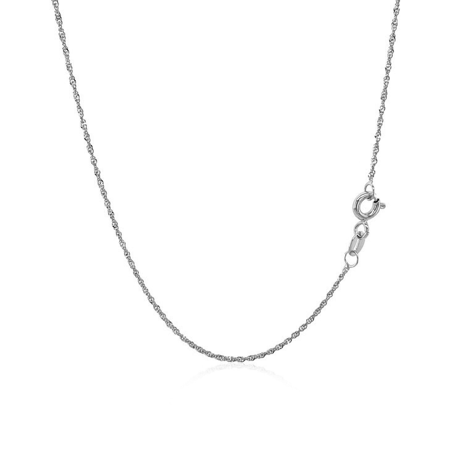 14k White Gold Singapore Chain 1.0mm on sale at MyriadMart