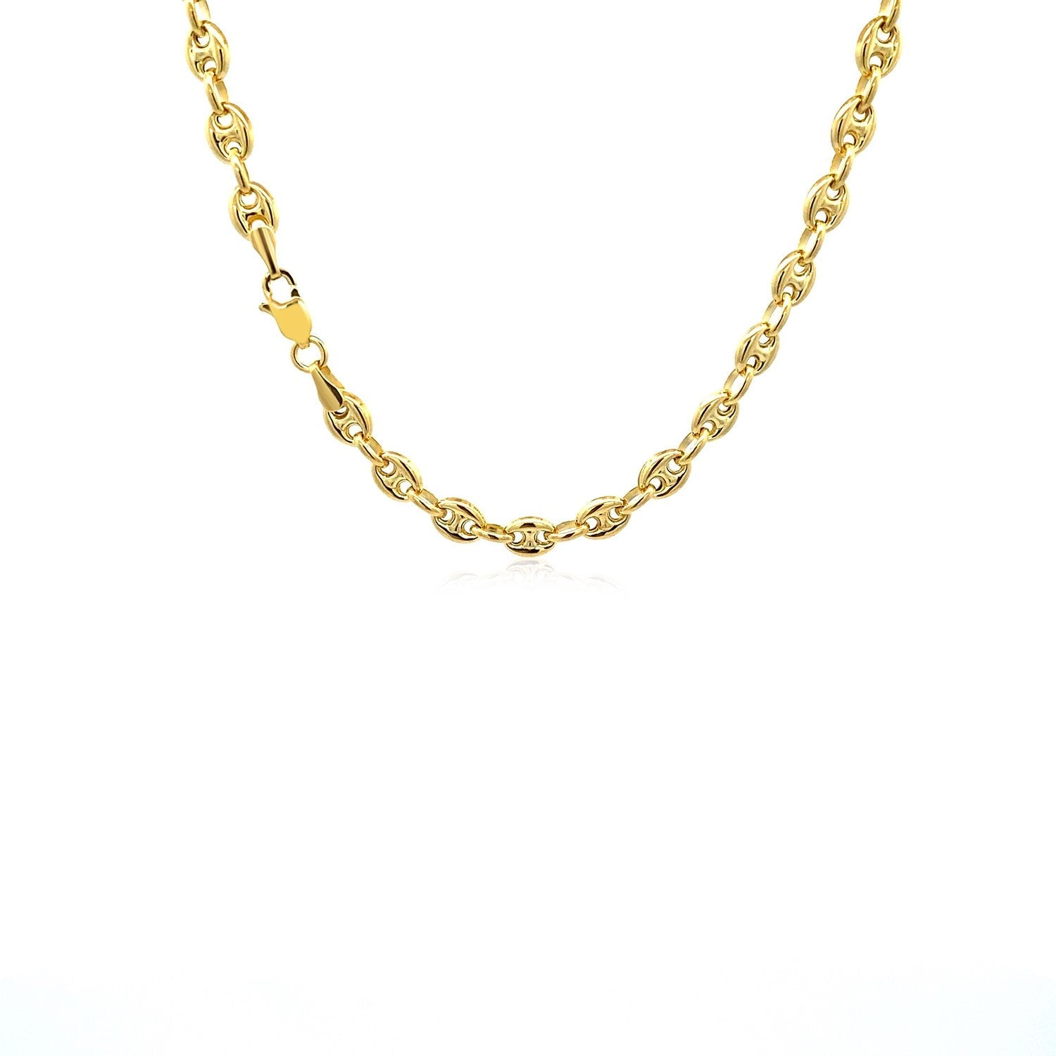4.7mm 14k Yellow Gold Puffed Mariner Link Chain on sale at MyriadMart