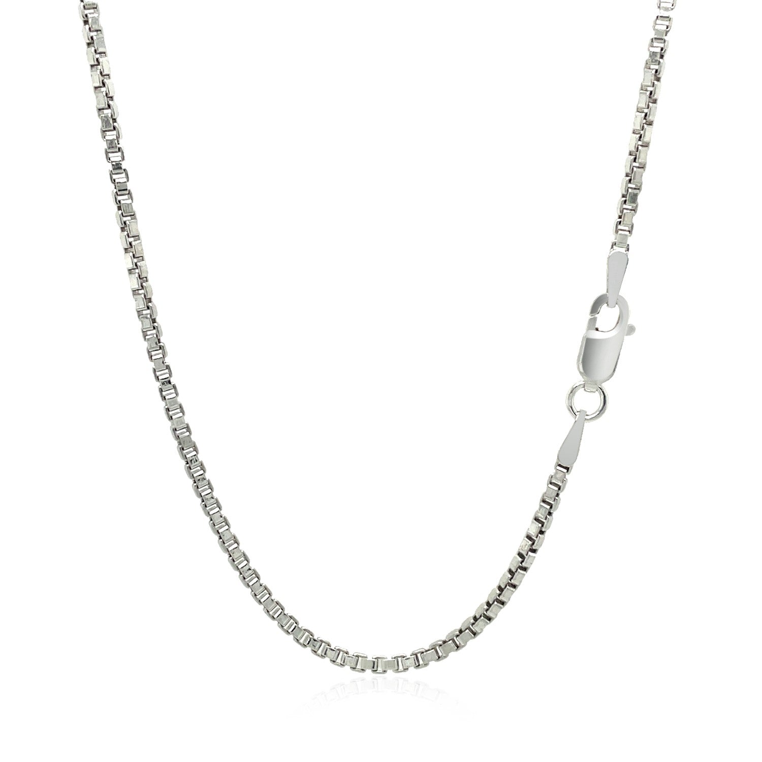 Sterling Silver Rhodium Plated Box Chain 1.8mm on sale at MyriadMart