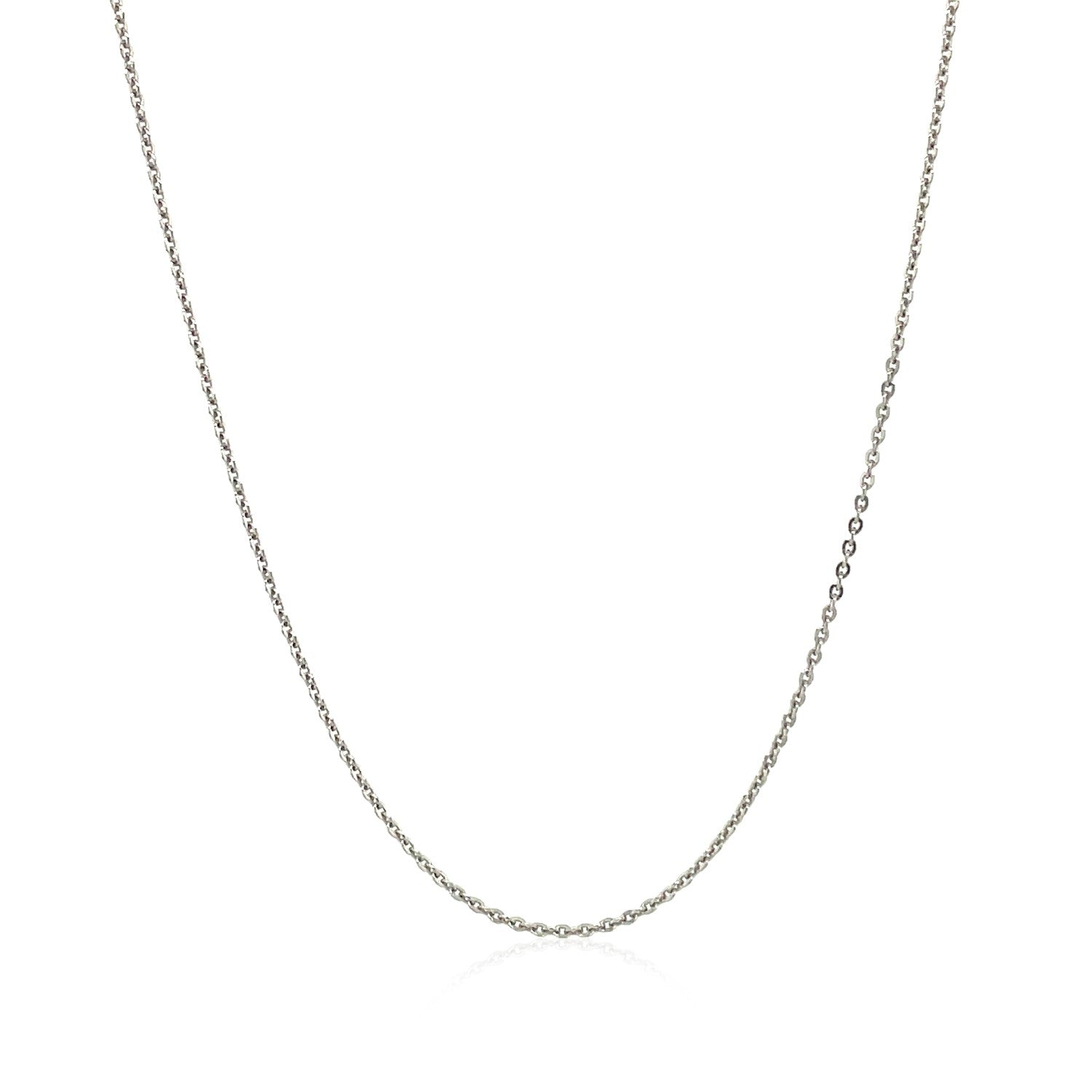 Sterling Silver Rhodium Plated Cable Chain 0.6mm on sale at MyriadMart