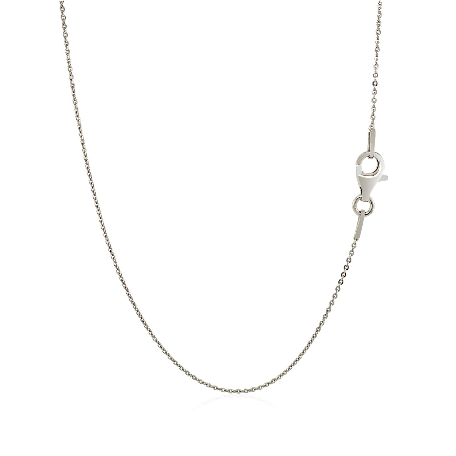 Sterling Silver Rhodium Plated Cable Chain 0.6mm on sale at MyriadMart