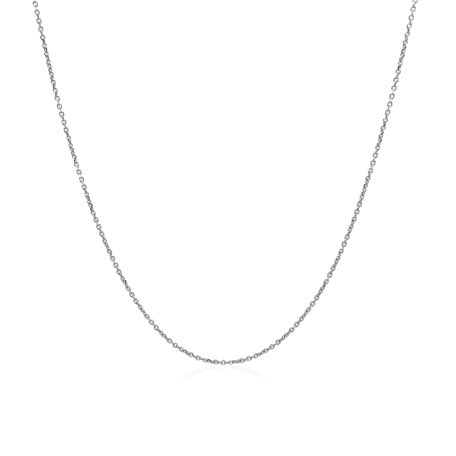 14k White Gold Cable Link Chain 0.5mm on sale at MyriadMart