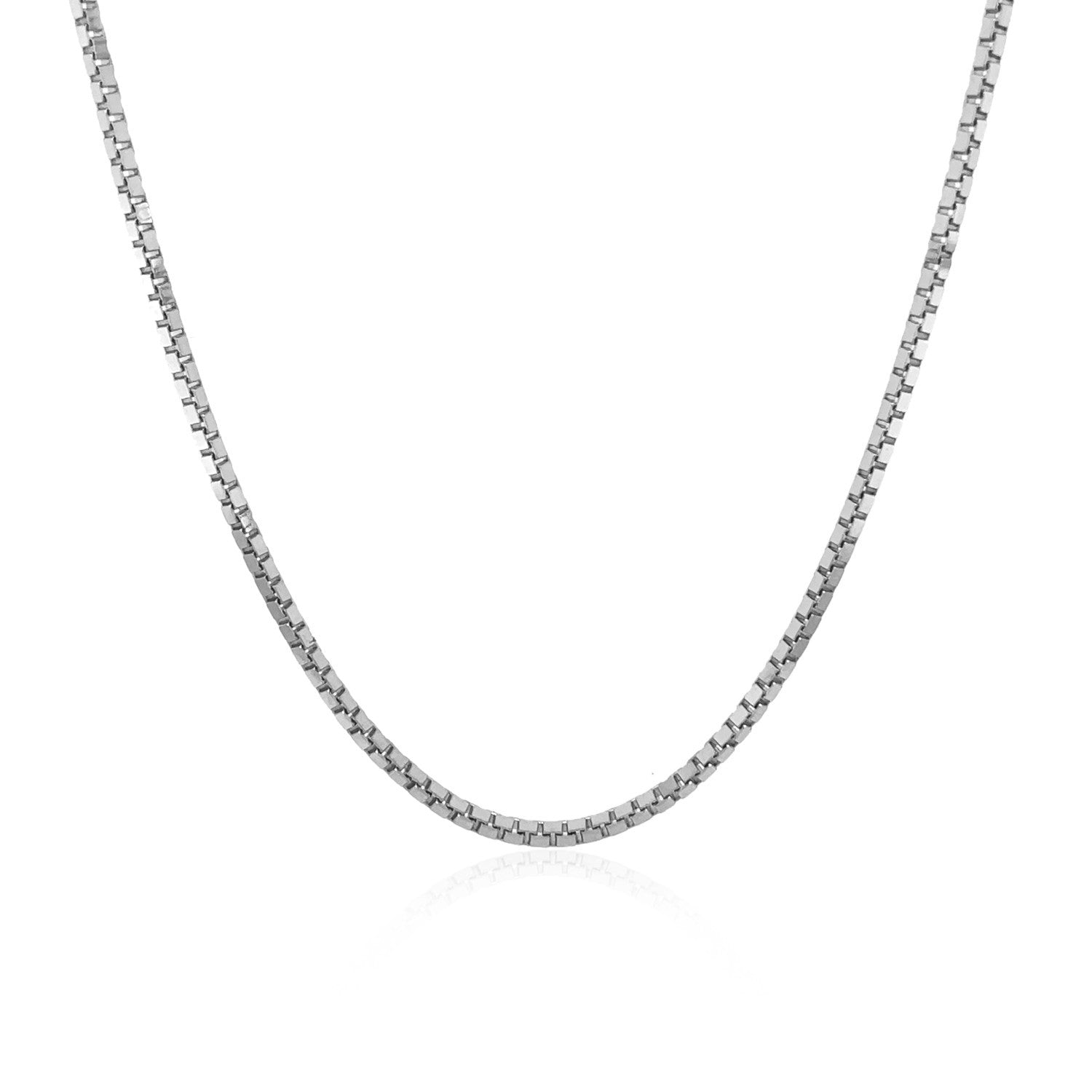 14k White Gold Classic Box Chain 1.4mm on sale at MyriadMart