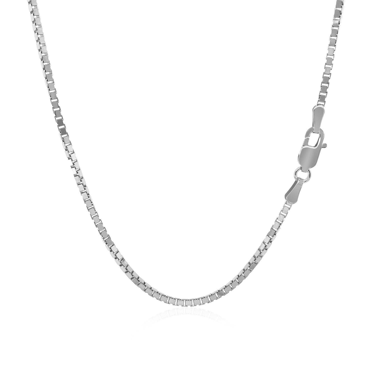 14k White Gold Classic Box Chain 1.4mm on sale at MyriadMart