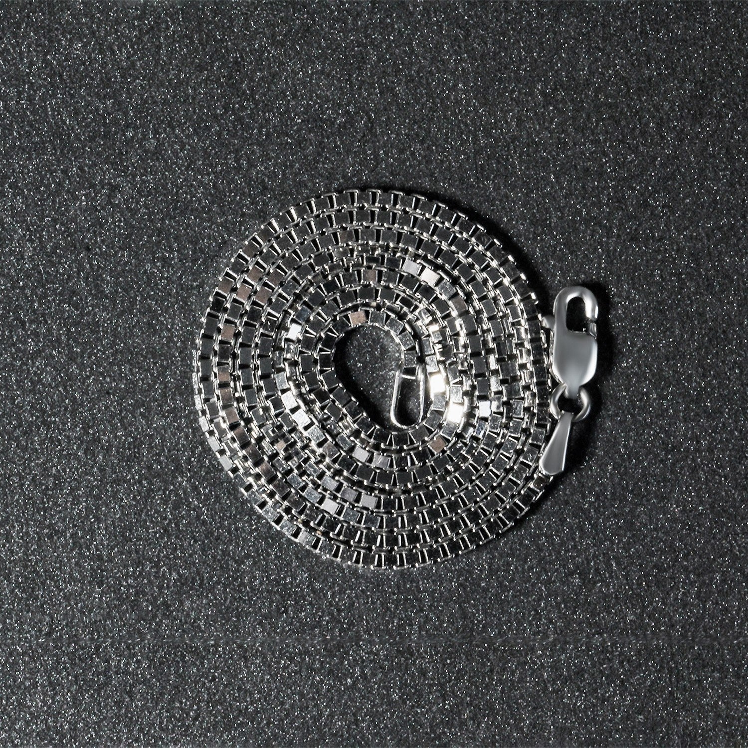 14k White Gold Classic Box Chain 1.4mm on sale at MyriadMart