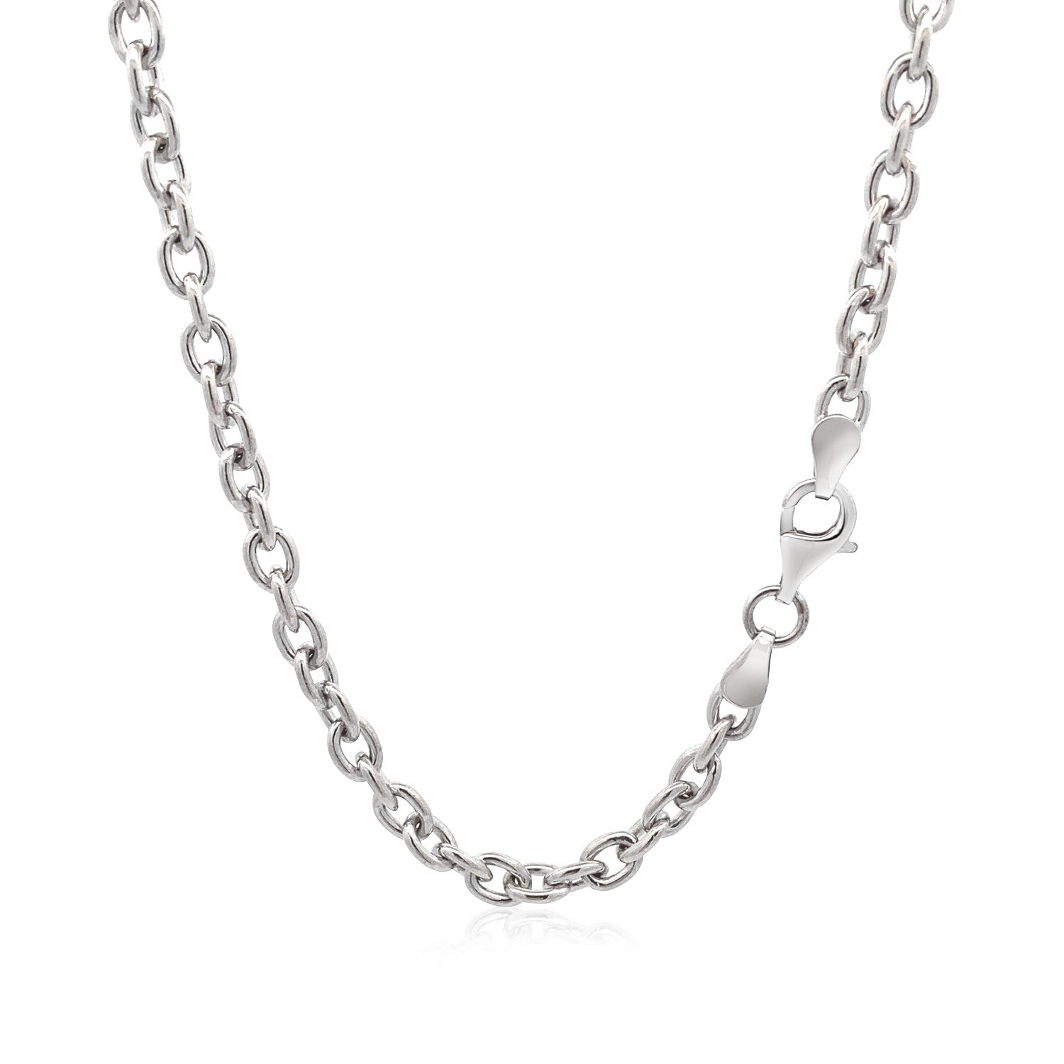 Sterling Silver Rhodium Plated Chain Bracelet with a Flat Heart Motif Station on sale at MyriadMart