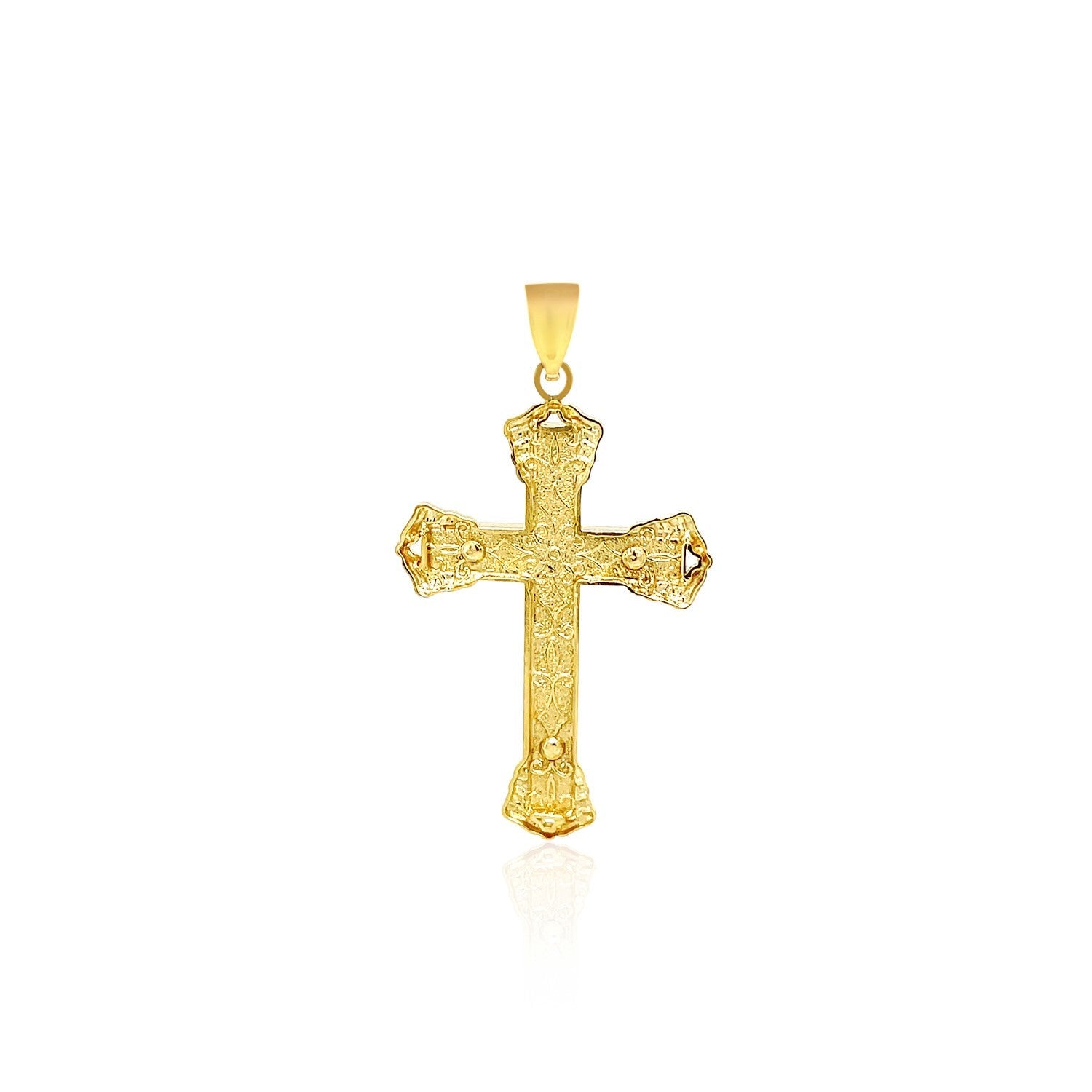 14k Yellow Gold Black Onyx Cross Pendant on sale at MyriadMart