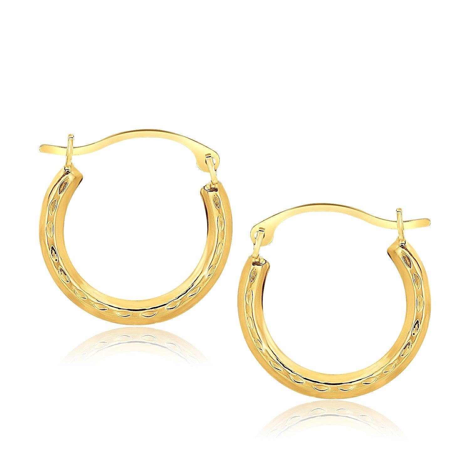 10k Yellow Gold Fancy Hoop Earrings on sale at MyriadMart