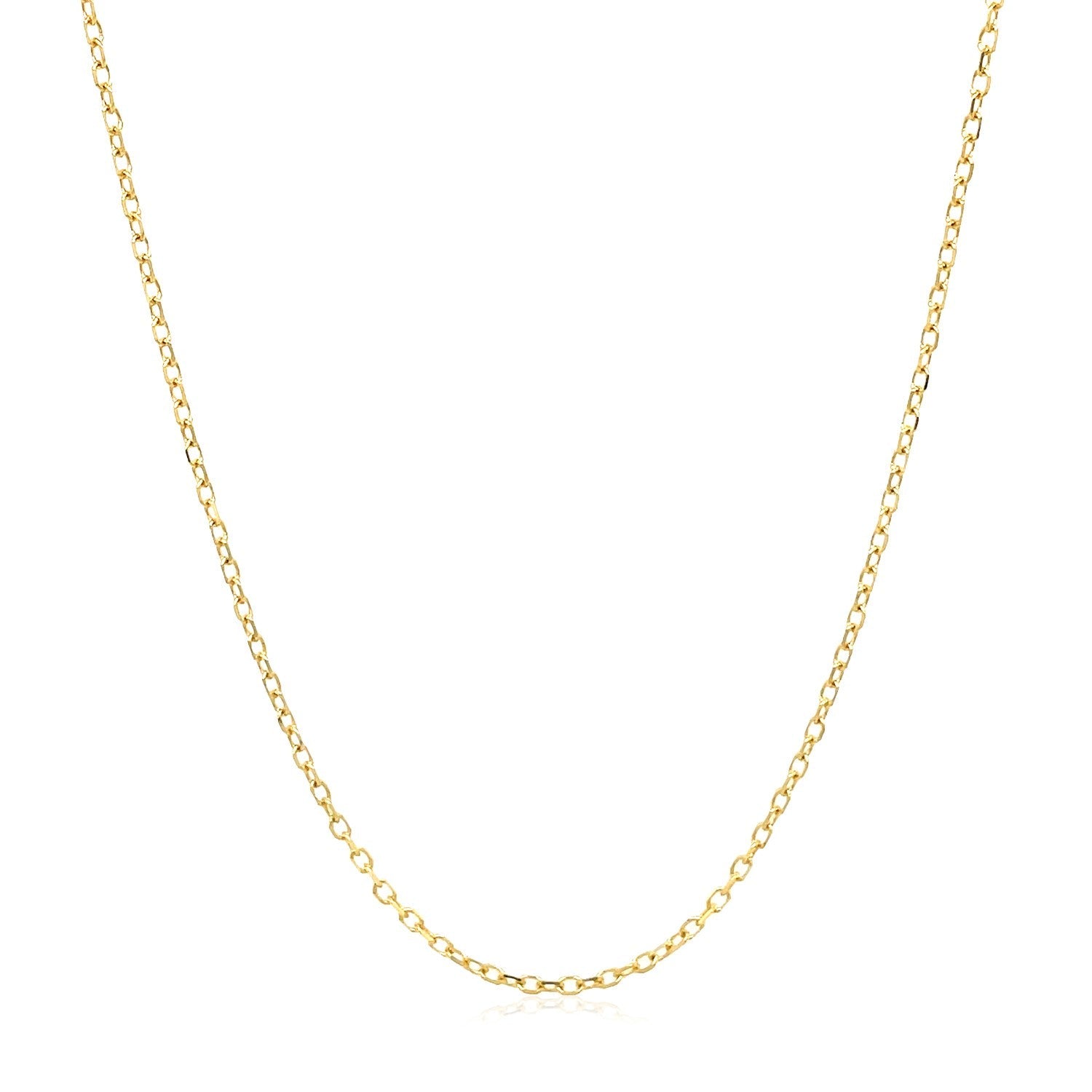 14k Yellow Gold Faceted Cable Link Chain 1.3mm on sale at MyriadMart