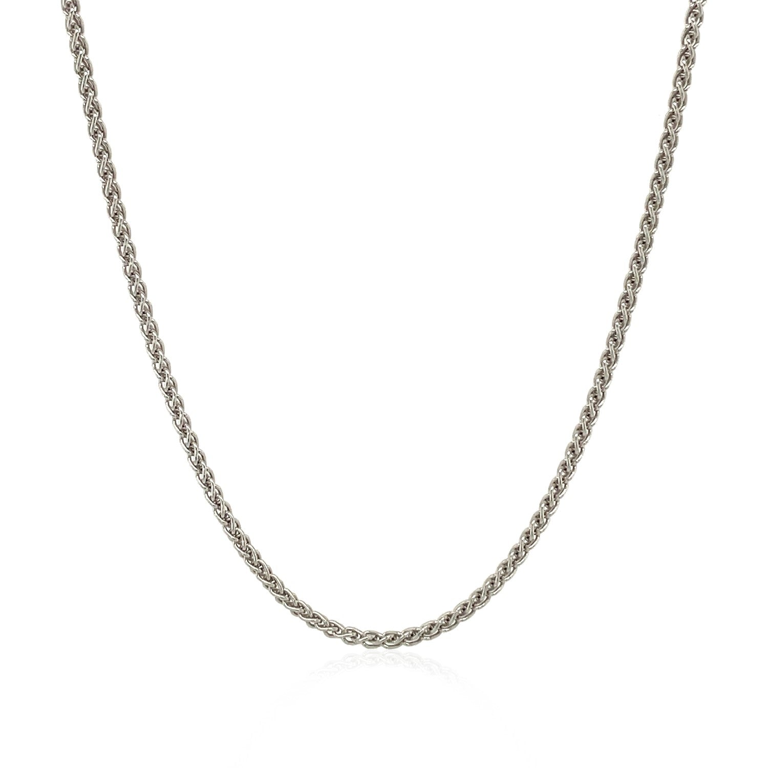 Sterling Silver Rhodium Plated Wheat Chain 1.3mm on sale at MyriadMart