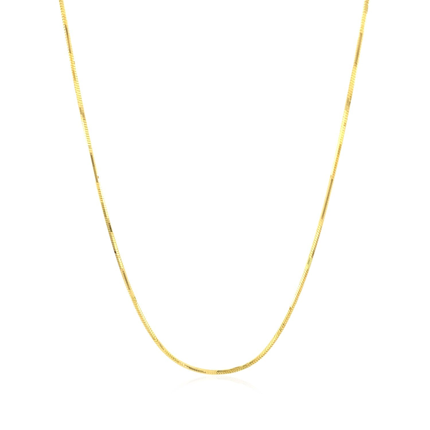 14k Yellow Gold Octagonal Shiny Snake Chain 0.8mm on sale at MyriadMart