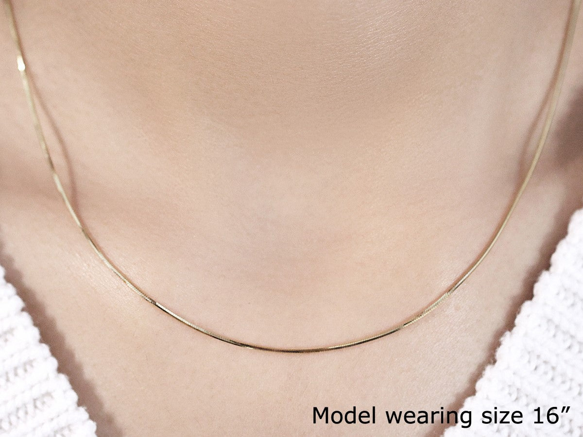 14k Yellow Gold Octagonal Shiny Snake Chain 0.8mm on sale at MyriadMart