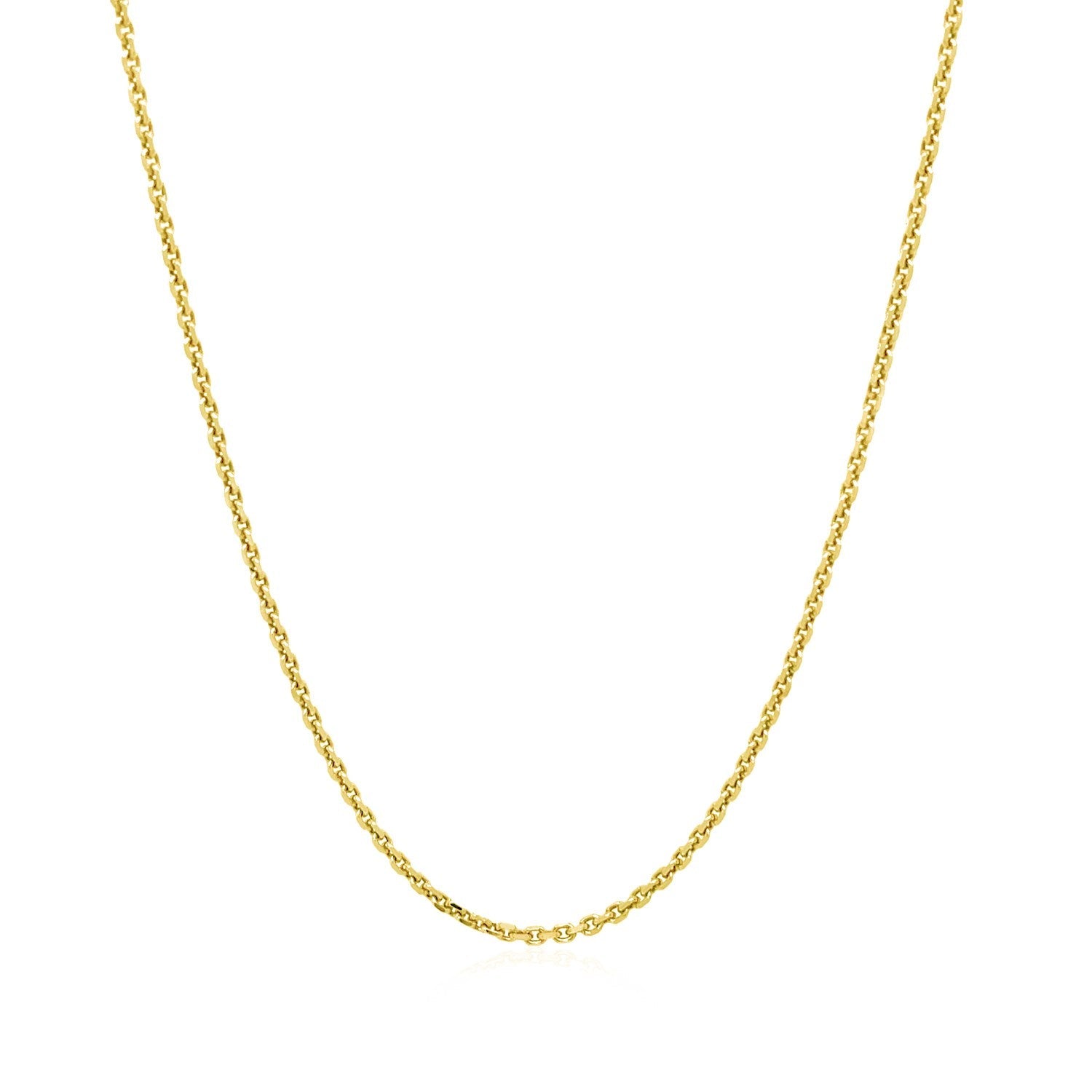14k Yellow Gold Diamond Cut Cable Link Chain 1.4mm on sale at MyriadMart
