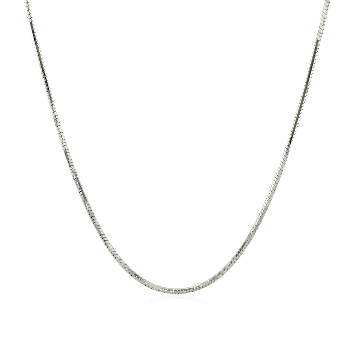 Sterling Silver Rhodium Plated Octagonal Snake Chain 1.1mm on sale at MyriadMart
