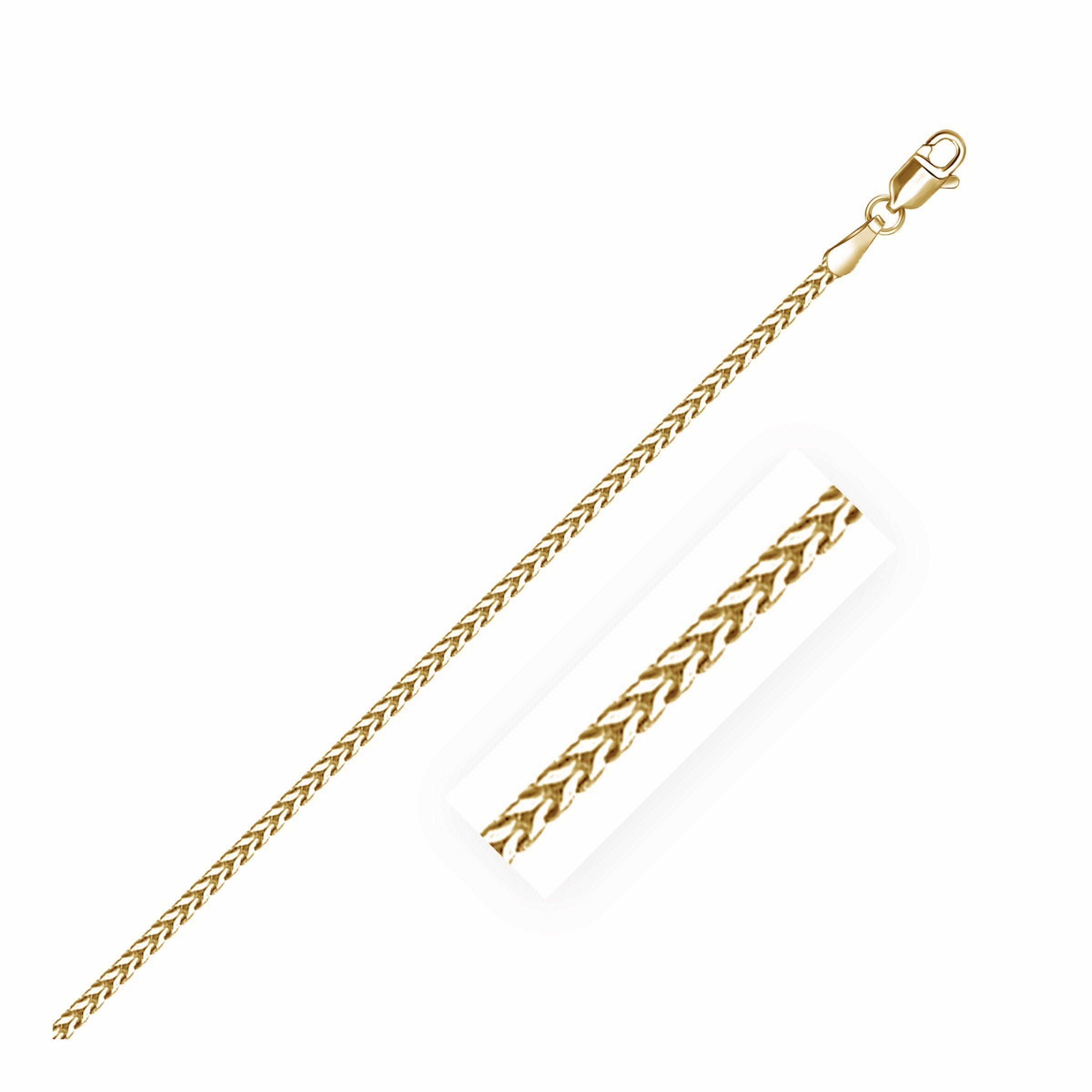 14k Yellow Gold Franco Chain 1.8mm on sale at MyriadMart