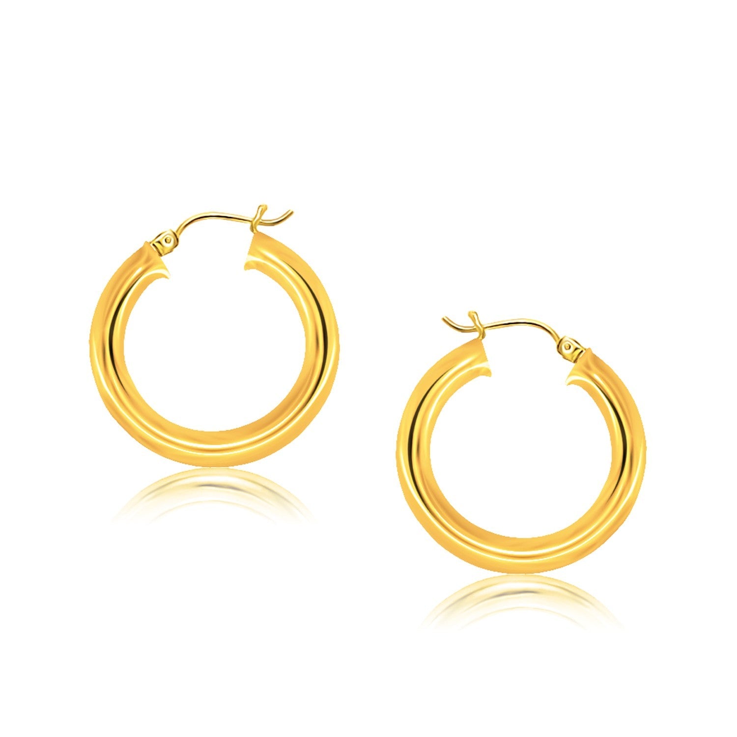 14k Yellow Gold Polished Hoop Earrings 30 mm on sale at MyriadMart