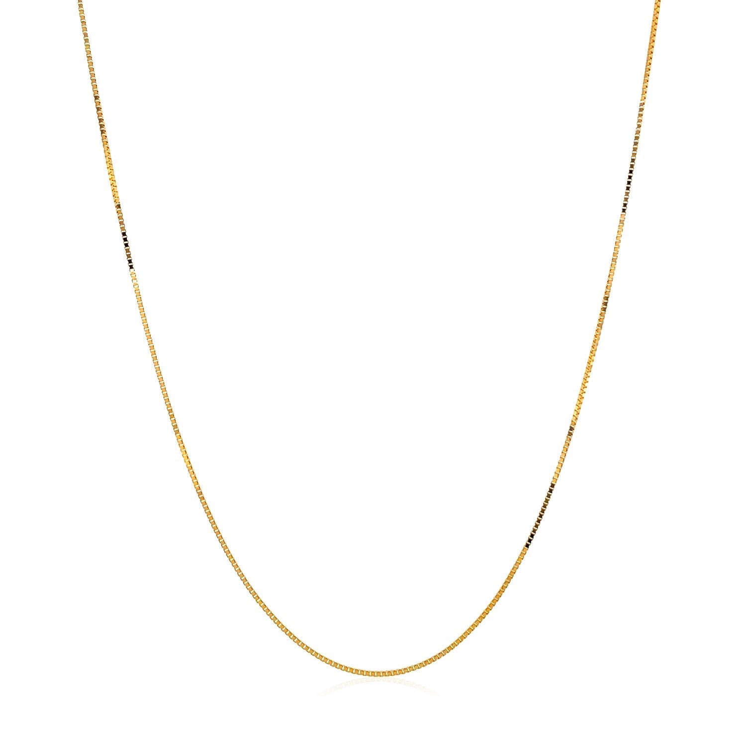 14k Yellow Gold Classic Box Chain 0.45mm on sale at MyriadMart