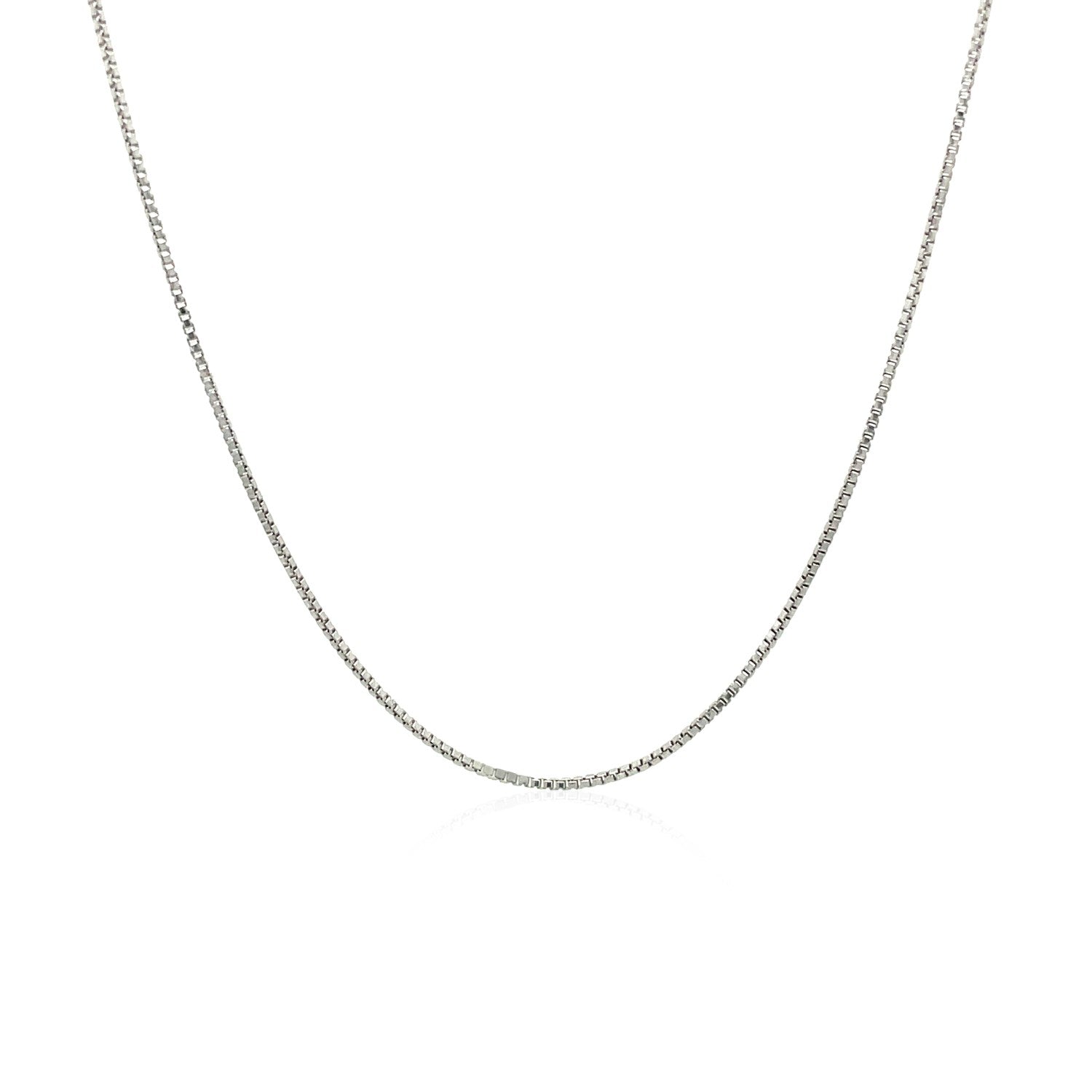 Sterling Silver Rhodium Plated Box Chain 0.7mm on sale at MyriadMart