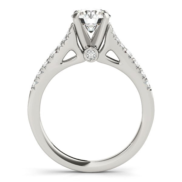14k White Gold Split Shank Prong Set Diamond Engagement Ring 1 3/8 cttw on sale at MyriadMart