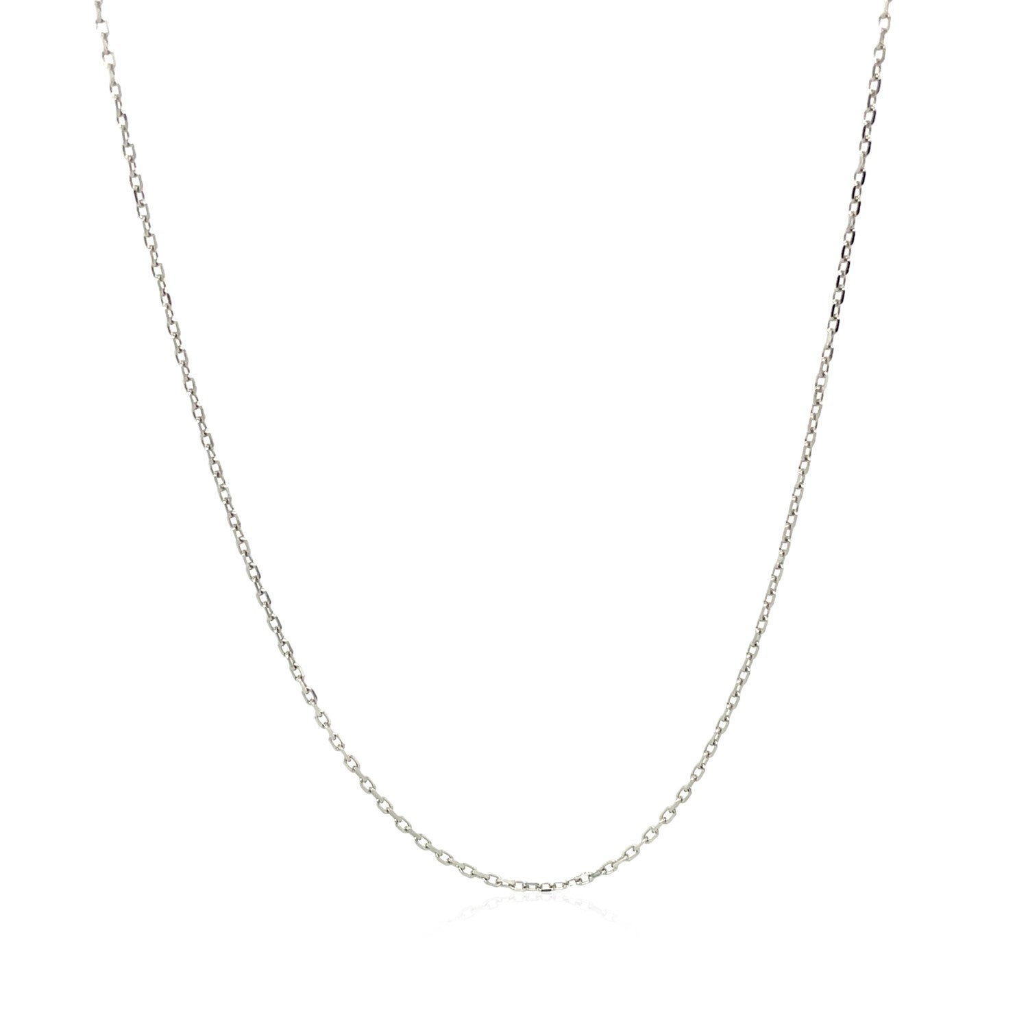 Sterling Silver Rhodium Plated Cable Chain 0.8mm on sale at MyriadMart