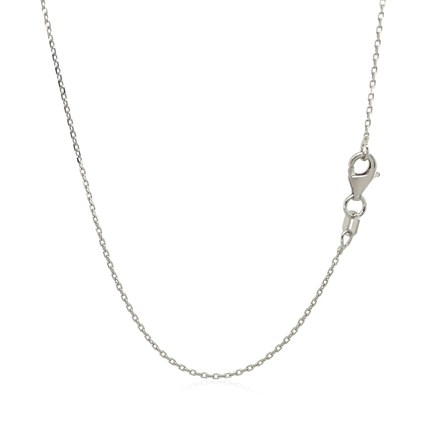 Sterling Silver Rhodium Plated Cable Chain 0.8mm on sale at MyriadMart