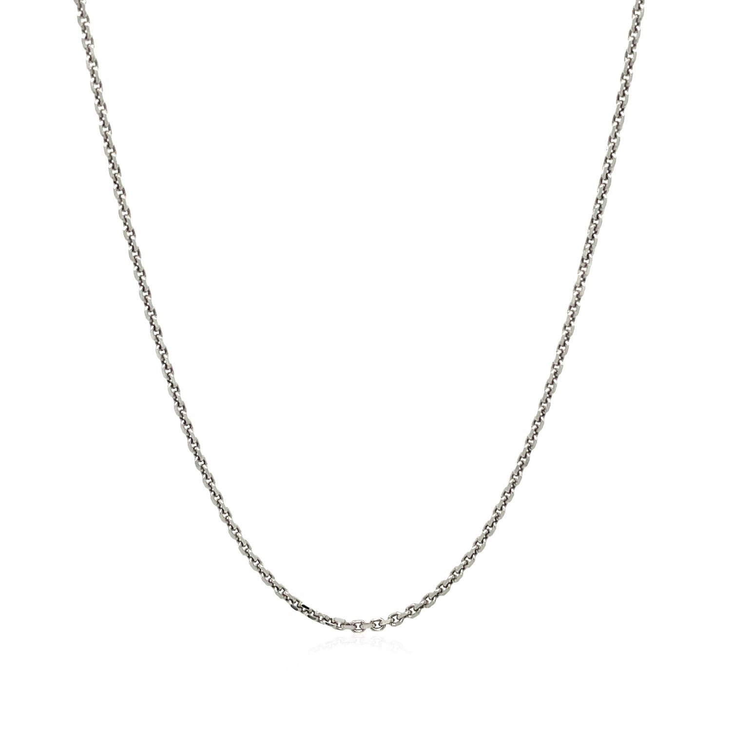 Sterling Silver Rhodium Plated Cable Chain 1.4mm on sale at MyriadMart