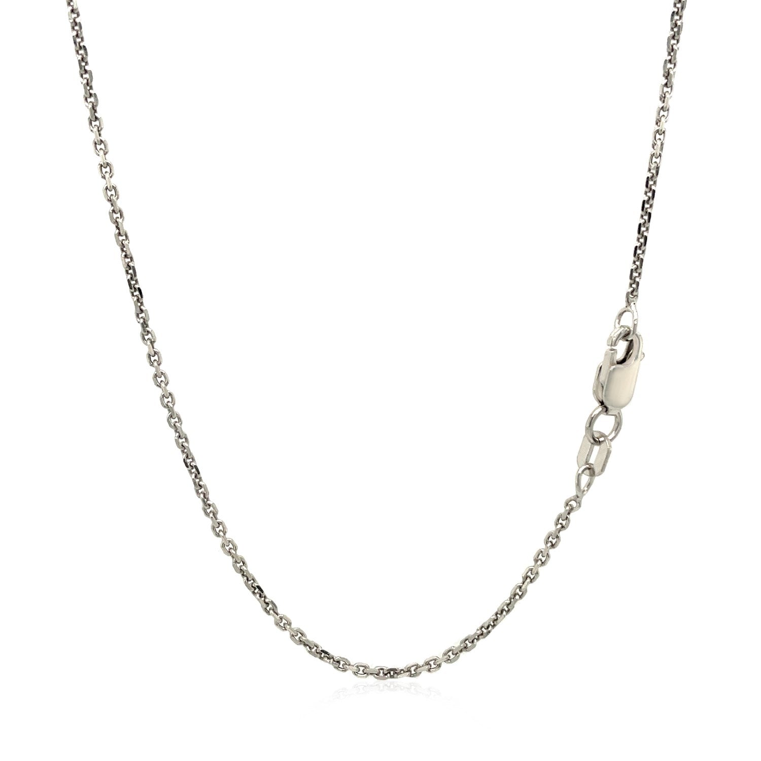 Sterling Silver Rhodium Plated Cable Chain 1.4mm on sale at MyriadMart