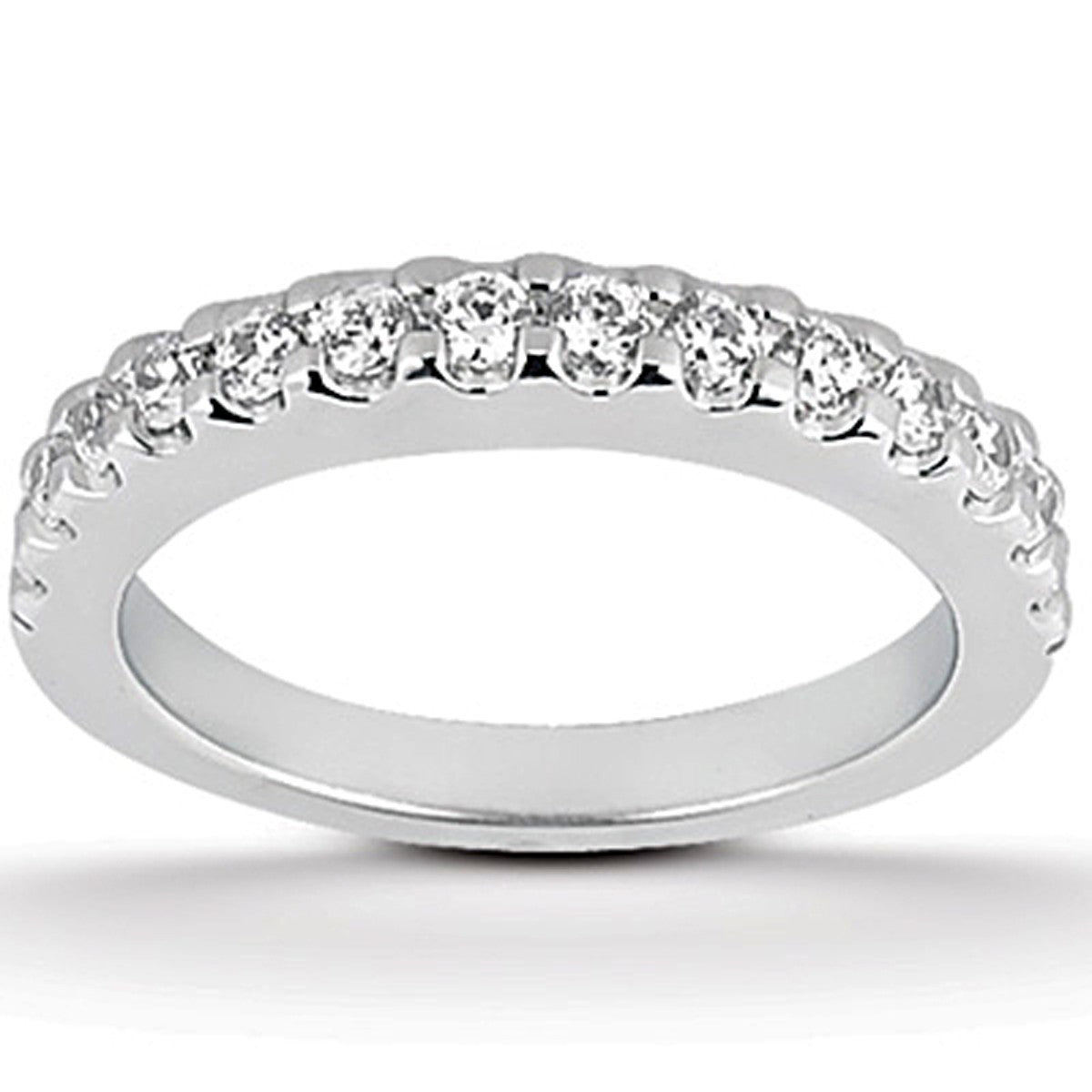 14k White Gold Shared Prong Diamond Wedding Ring Band on sale at MyriadMart