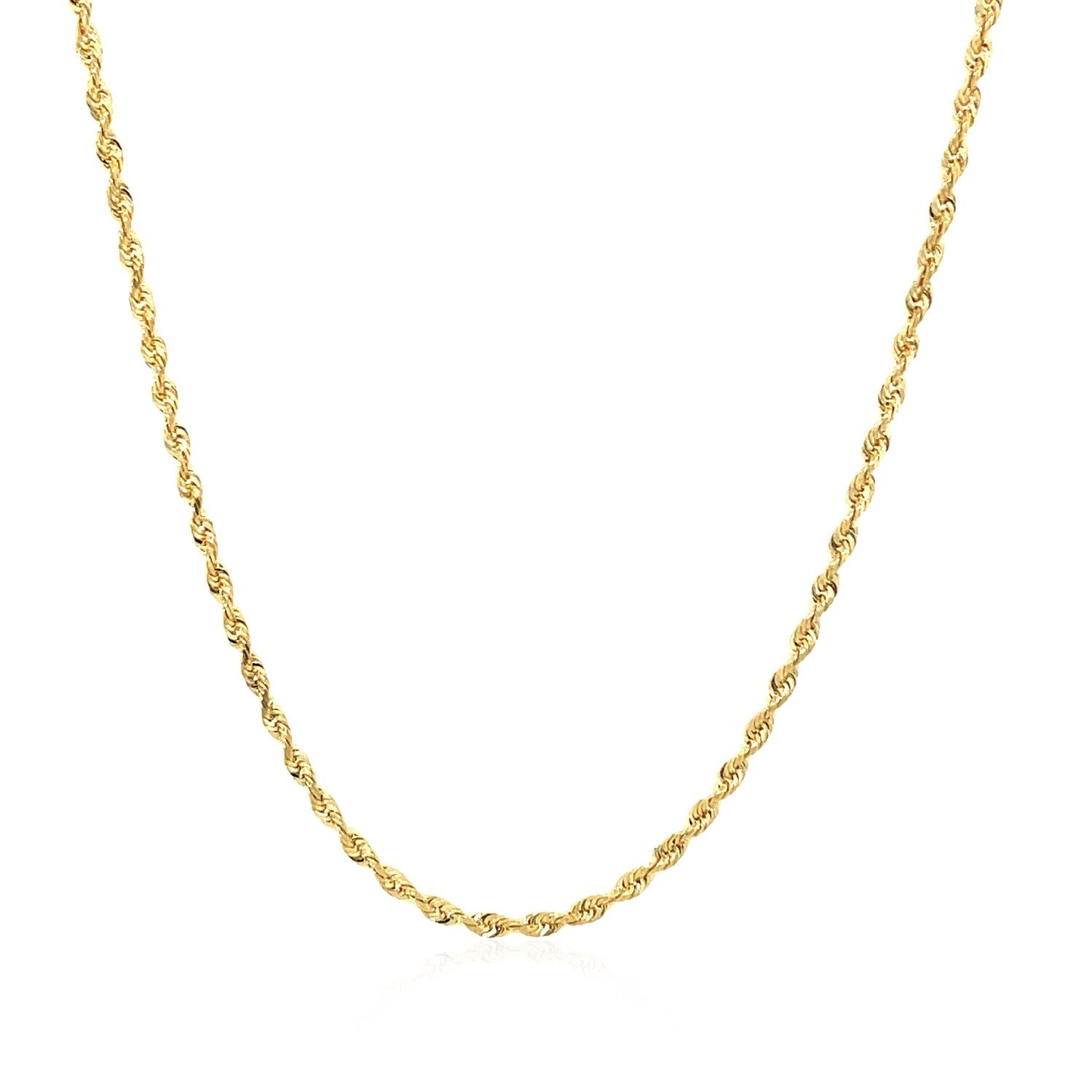 14k Yellow Gold Solid Diamond Cut Rope Chain 1.60 mm on sale at MyriadMart