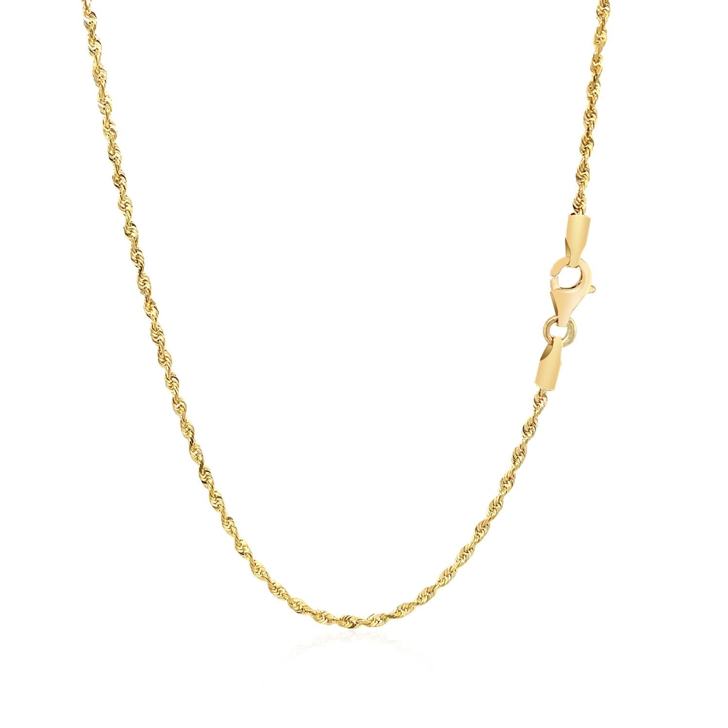14k Yellow Gold Solid Diamond Cut Rope Chain 1.60 mm on sale at MyriadMart