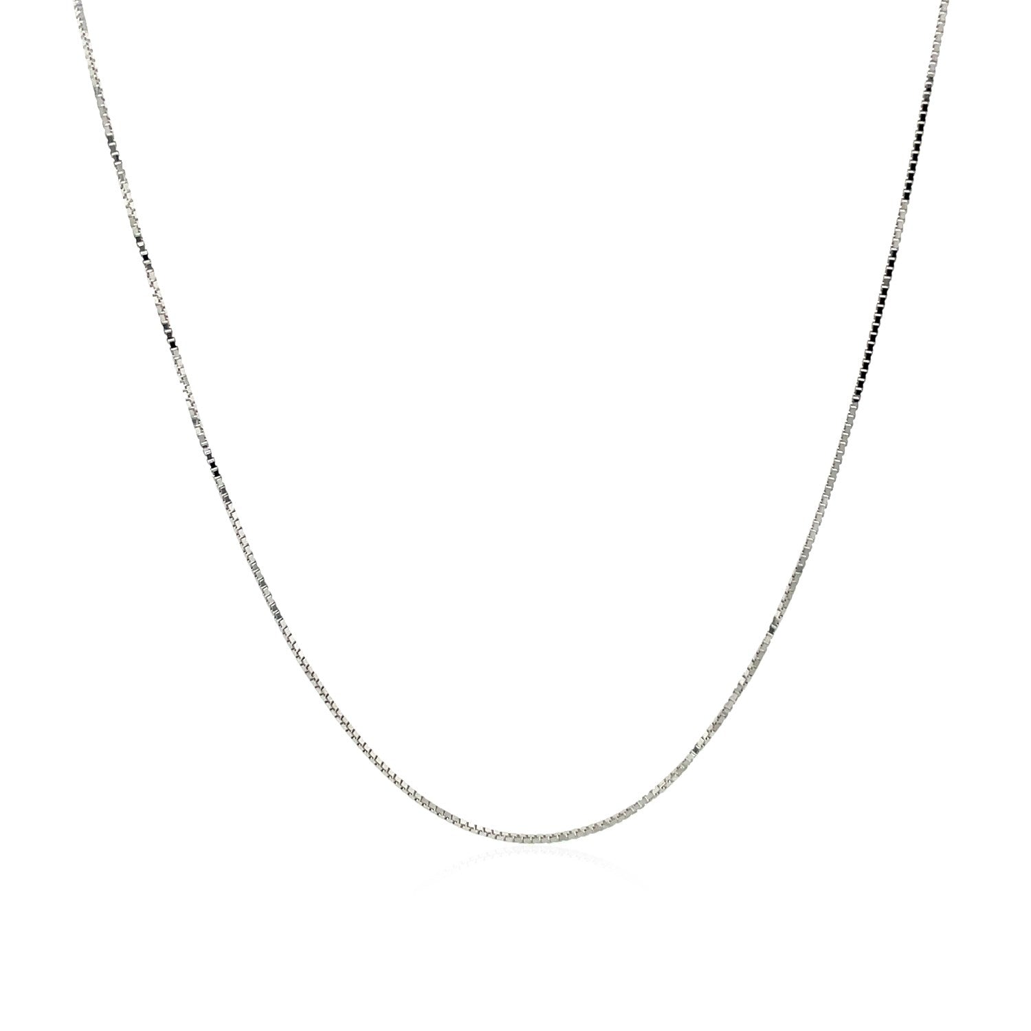14k White Gold Adjustable Box Chain 0.6mm on sale at MyriadMart