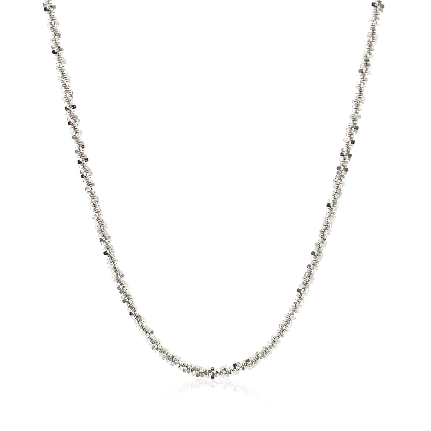 Rhodium Plated 2.2mm Sterling Silver Sparkle Style Chain on sale at MyriadMart