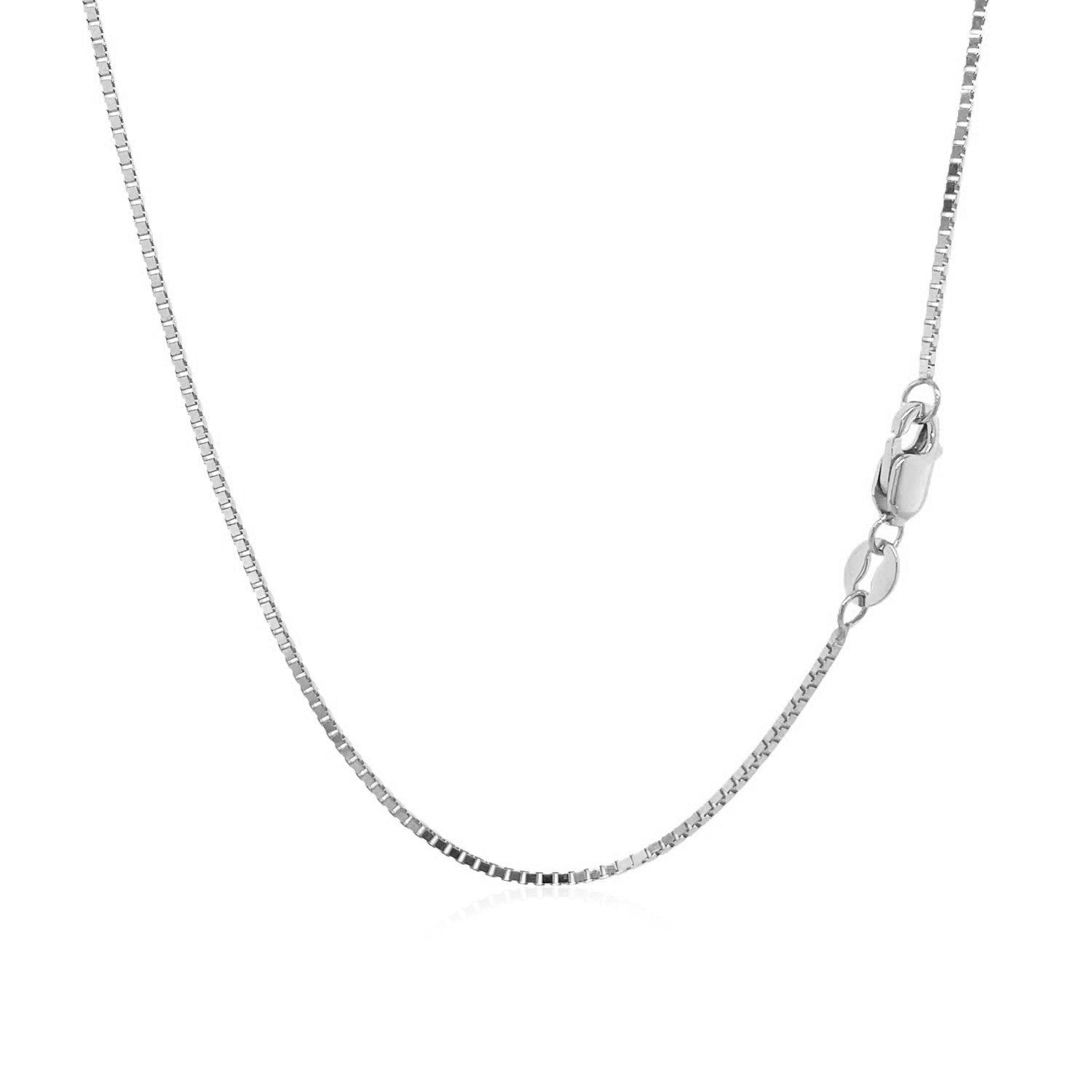 14k White Gold Classic Box Chain 1.0mm on sale at MyriadMart