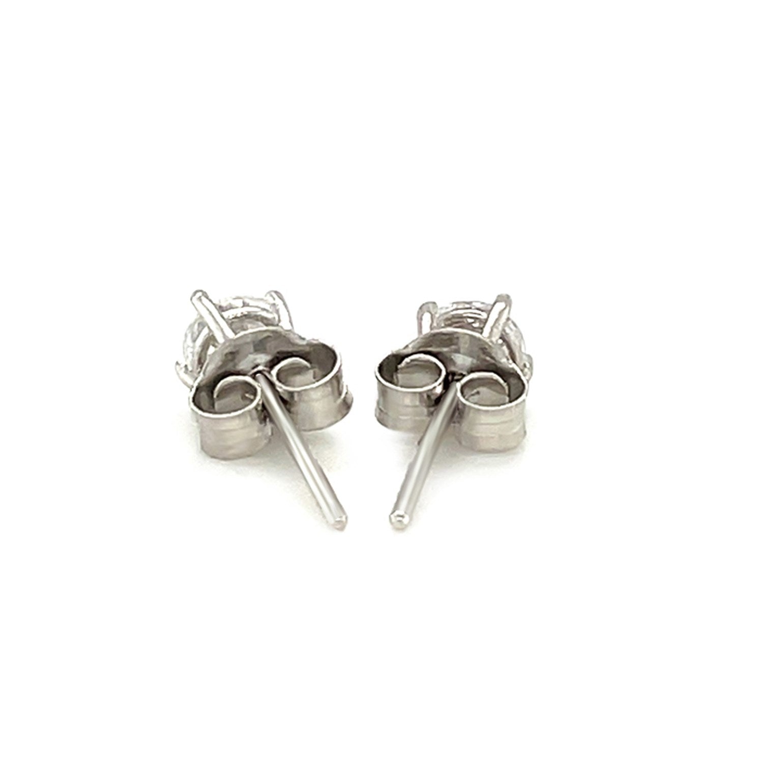 Sterling Silver 4mm Faceted White Cubic Zirconia Stud Earrings on sale at MyriadMart