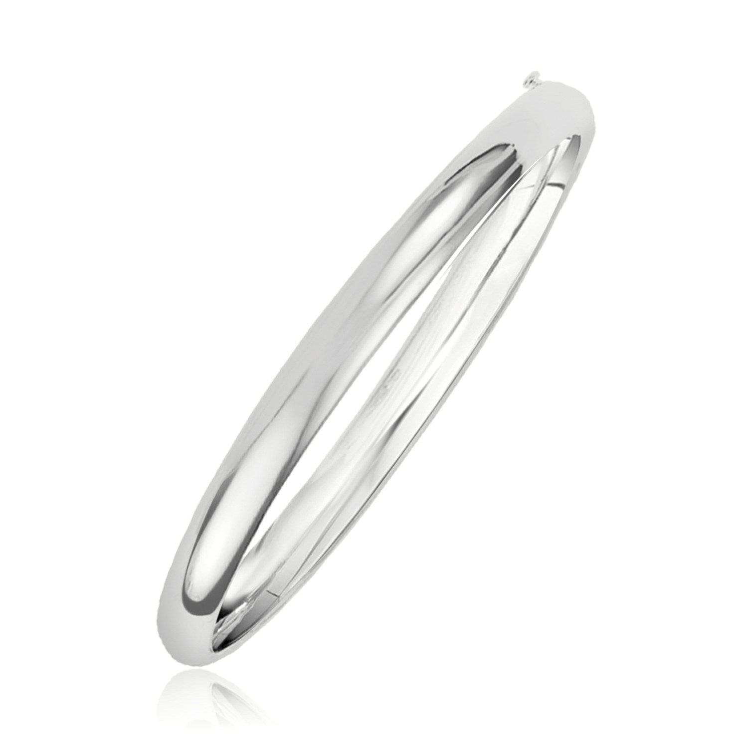 Classic Bangle in 14k White Gold 5.0mm on sale at MyriadMart