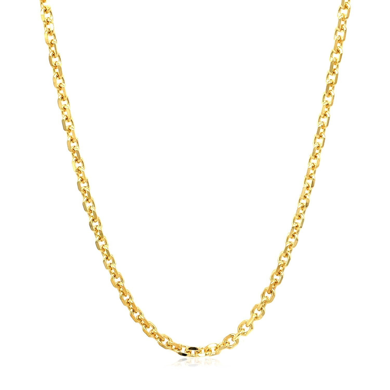 2.6mm 14k Yellow Gold Diamond Cut Cable Link Chain on sale at MyriadMart
