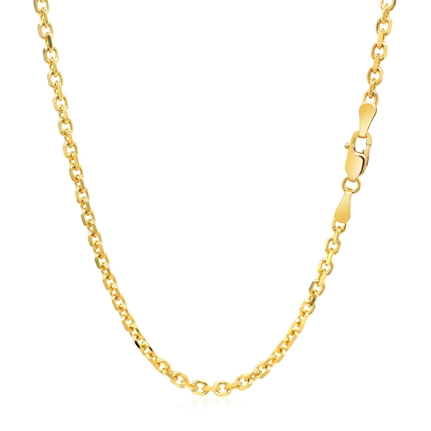 2.6mm 14k Yellow Gold Diamond Cut Cable Link Chain on sale at MyriadMart