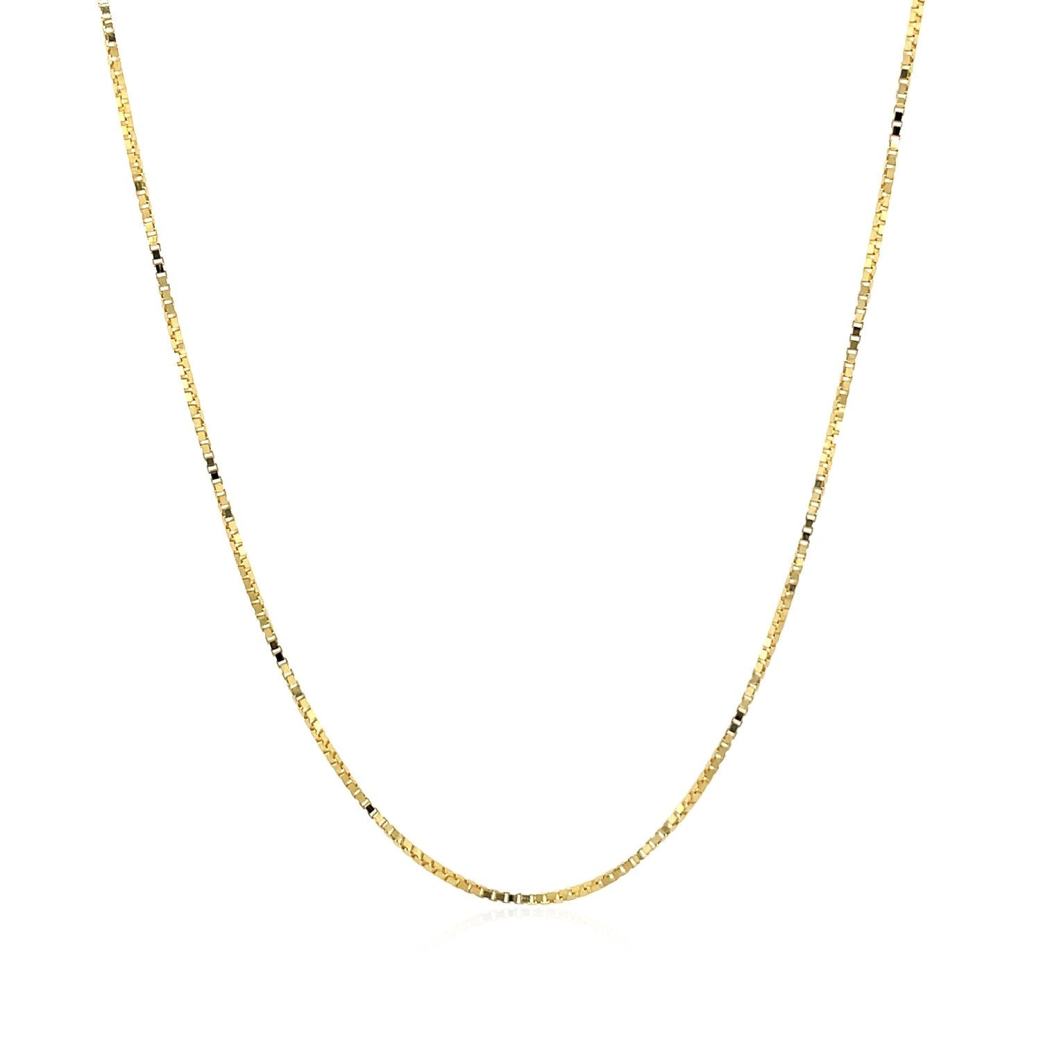14k Yellow Gold Classic Box Chain 0.7mm on sale at MyriadMart