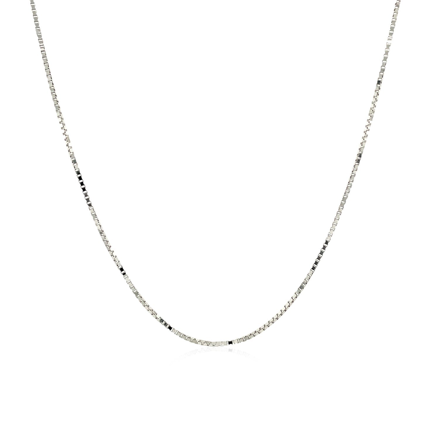 14k White Gold Adjustable Box Chain 0.7mm on sale at MyriadMart