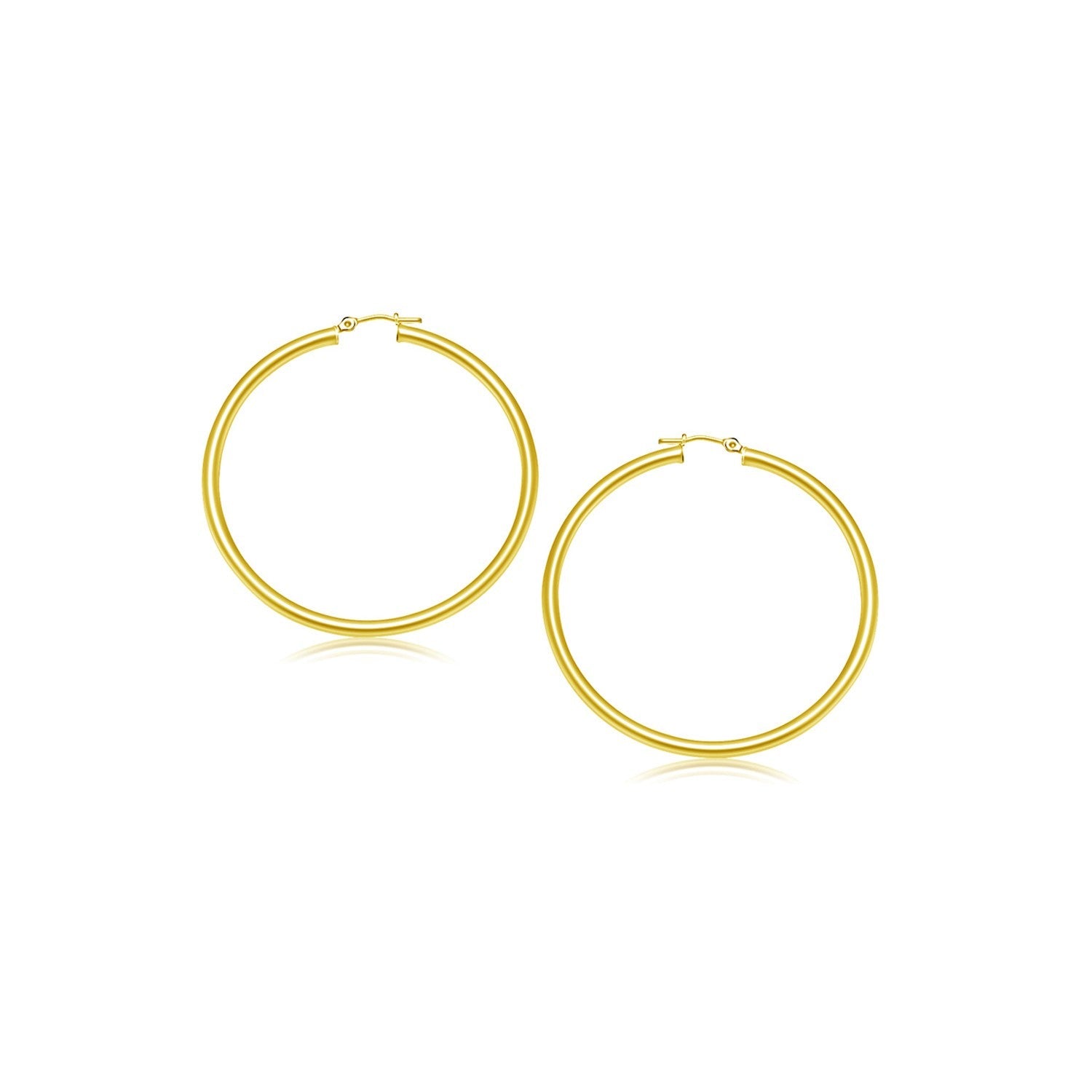 14k Yellow Gold Polished Hoop Earrings 2- mm on sale at MyriadMart