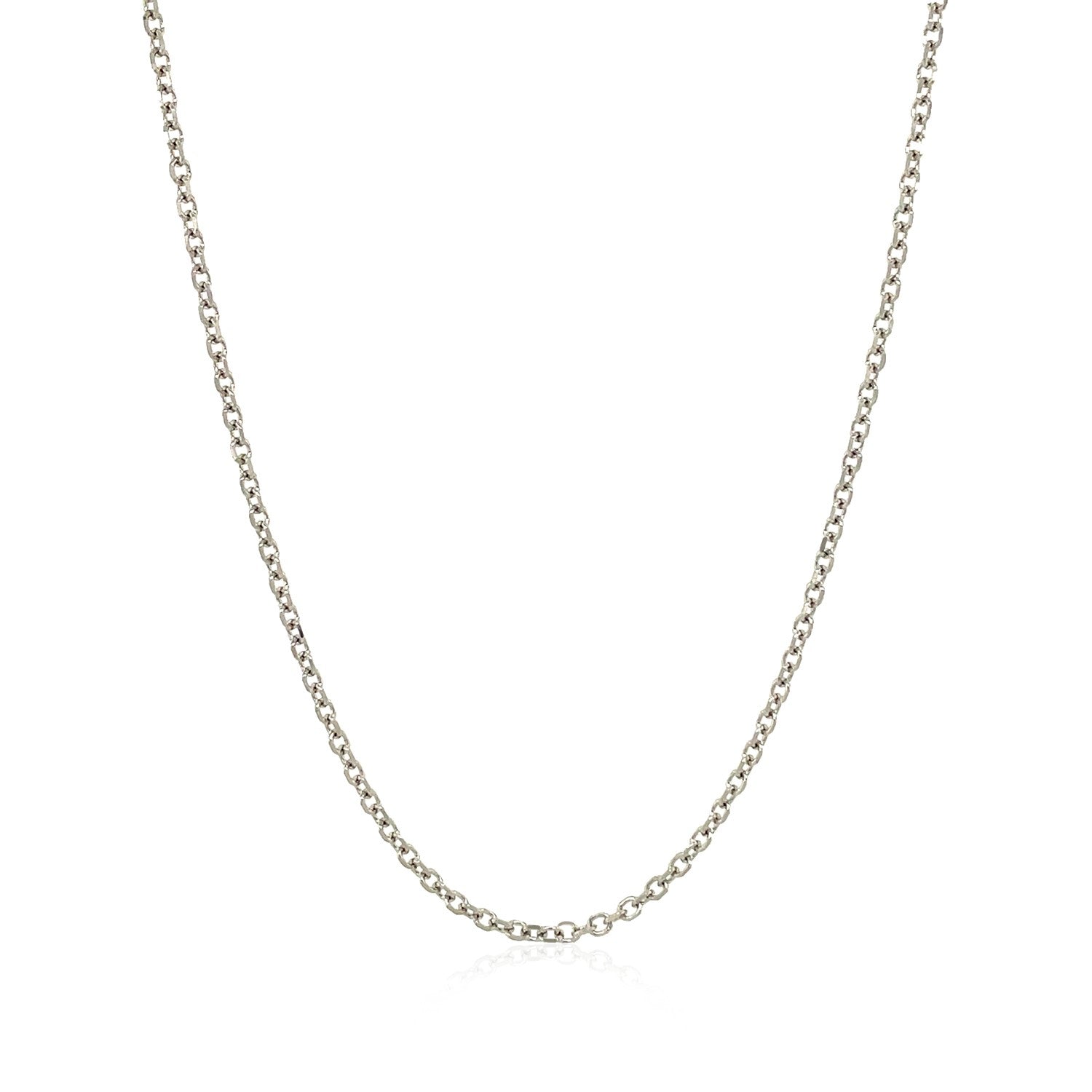 14k White Gold Diamond Cut Cable Link Chain 1.5mm on sale at MyriadMart