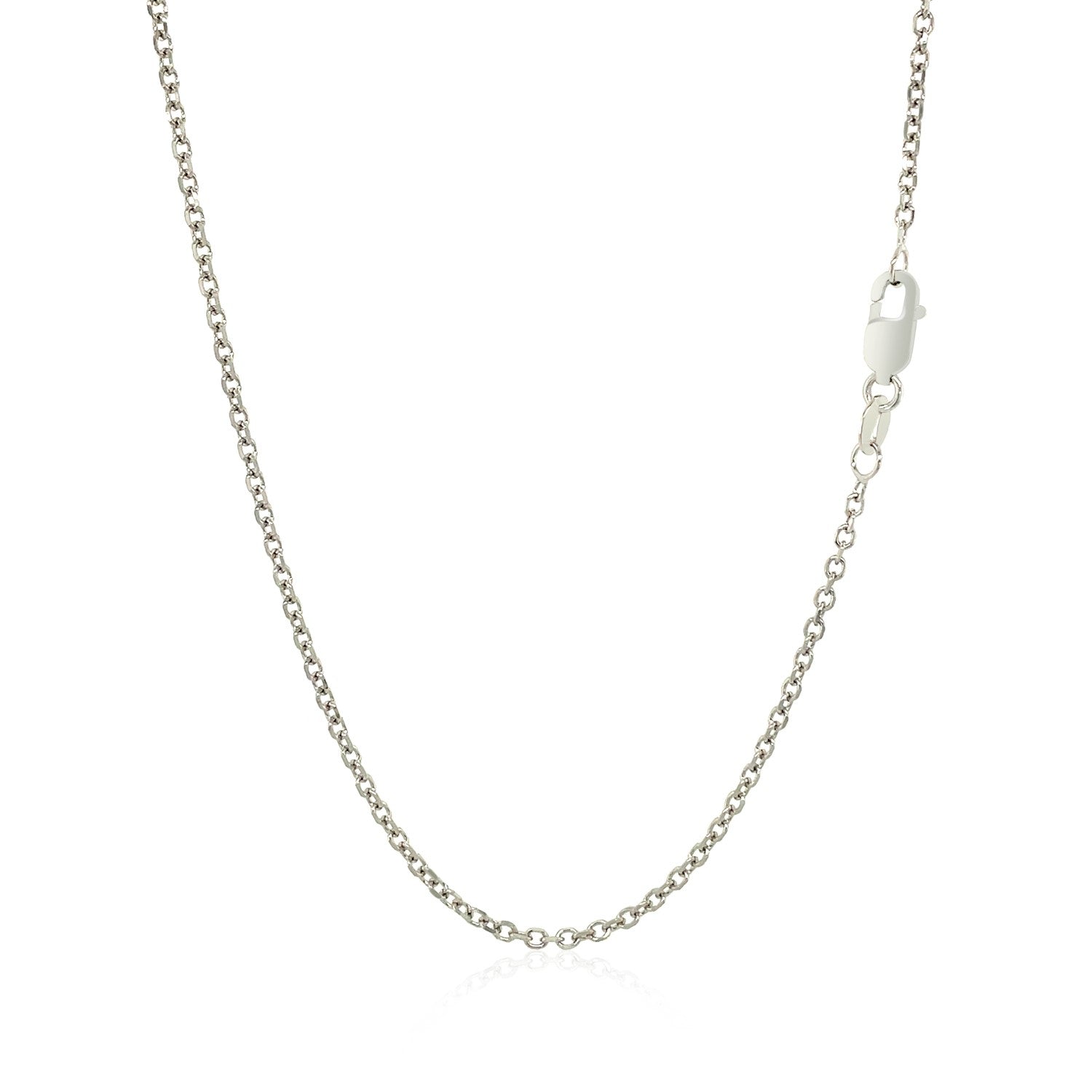 14k White Gold Diamond Cut Cable Link Chain 1.5mm on sale at MyriadMart
