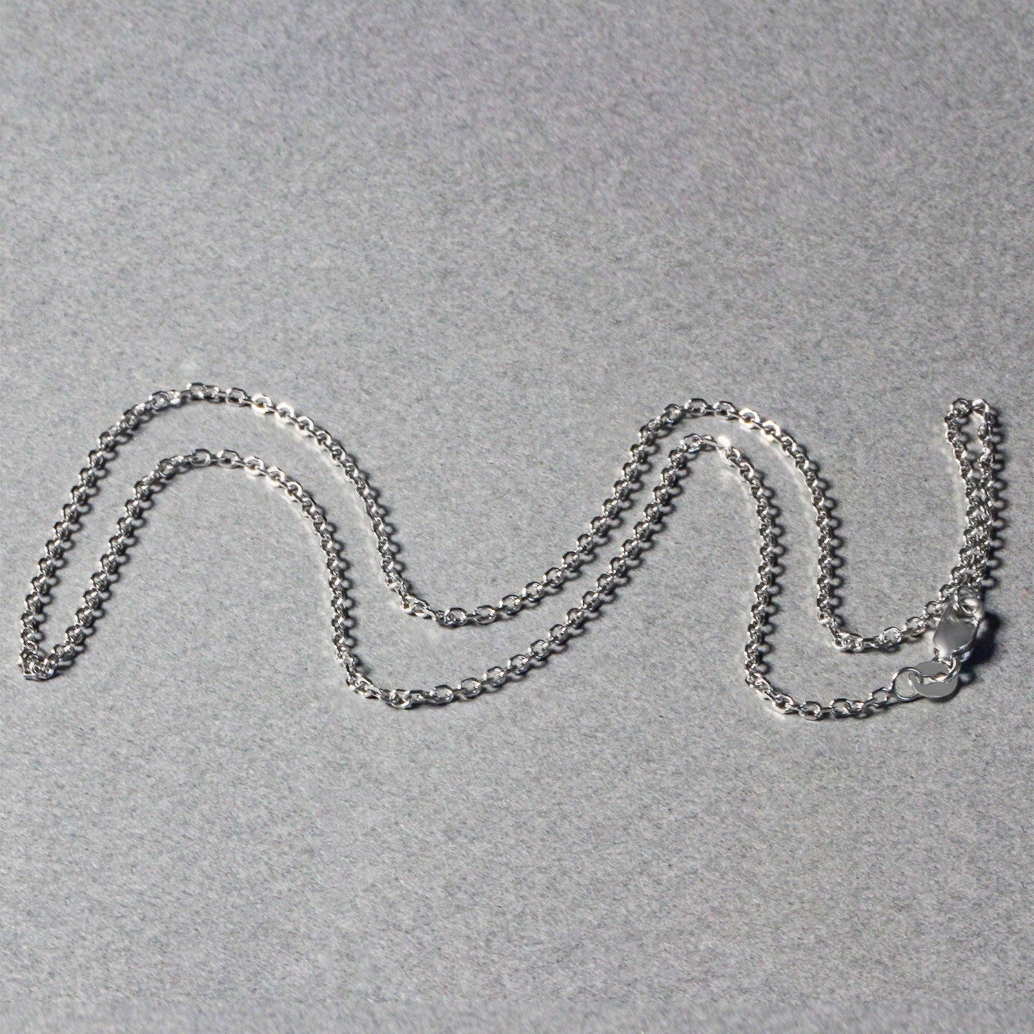 14k White Gold Diamond Cut Cable Link Chain 1.5mm on sale at MyriadMart