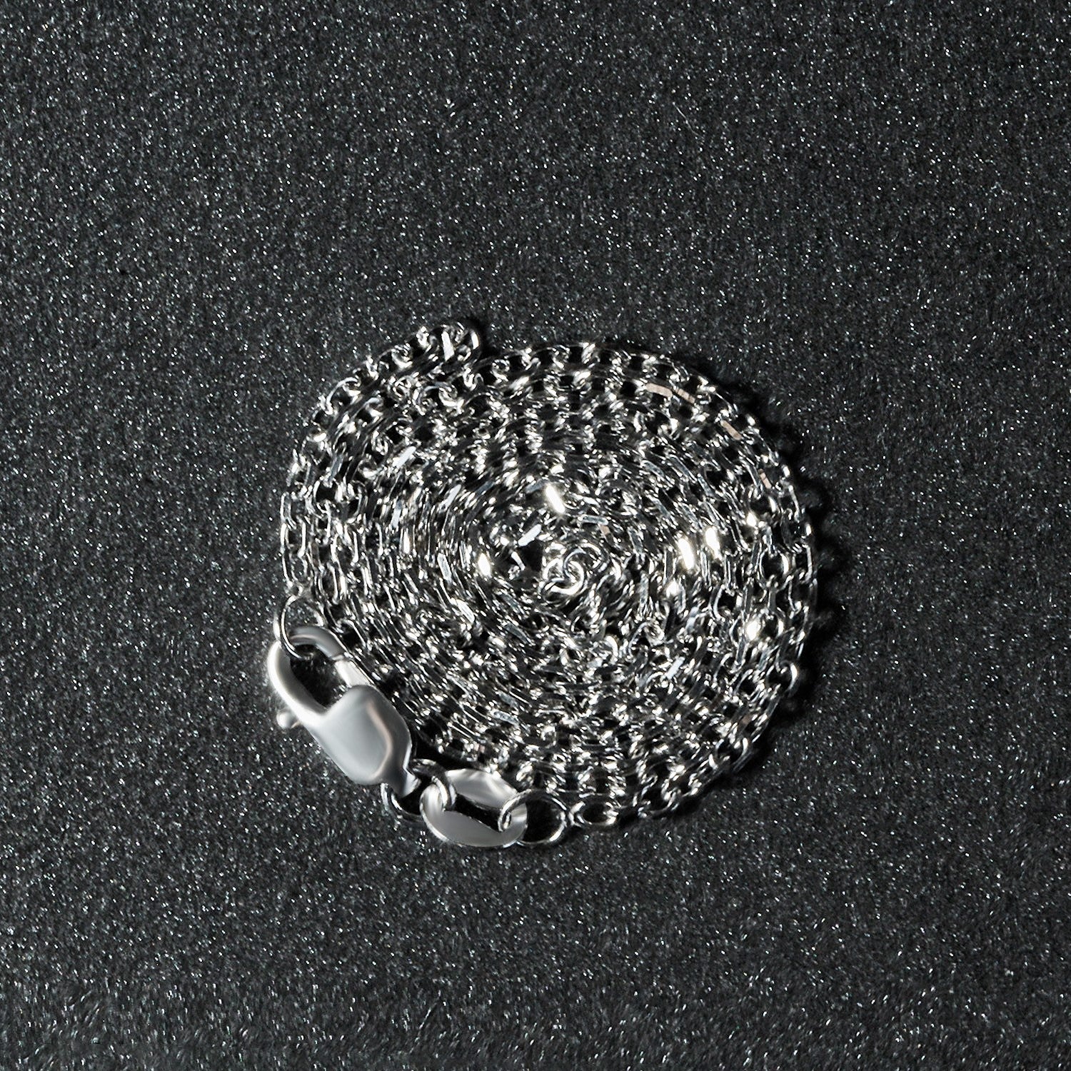 14k White Gold Diamond Cut Cable Link Chain 1.5mm on sale at MyriadMart