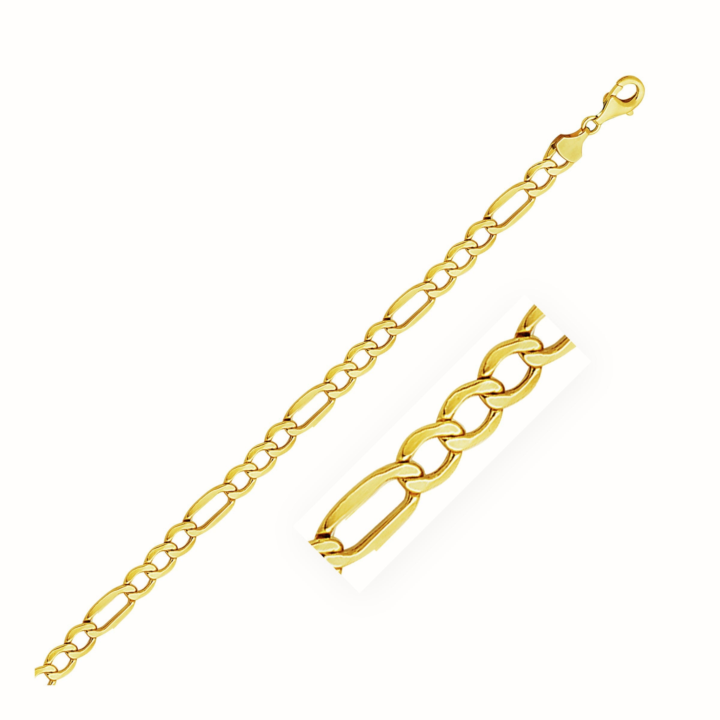 6.5mm 14k Yellow Gold Lite Figaro Chain on sale at MyriadMart