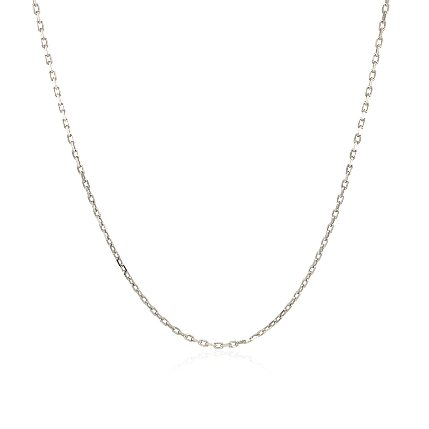 Sterling Silver Rhodium Plated Cable Chain 1.1mm on sale at MyriadMart